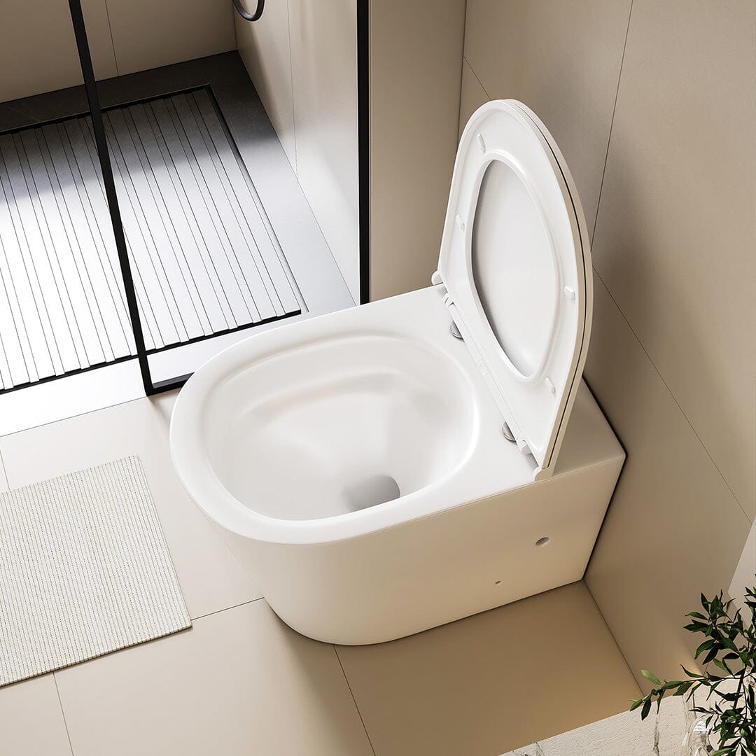 Yara58 Rimless Tornado Floor Mount Toilet Package - Geberit Sigma 8 Cistern & Round Button Toilets Arova