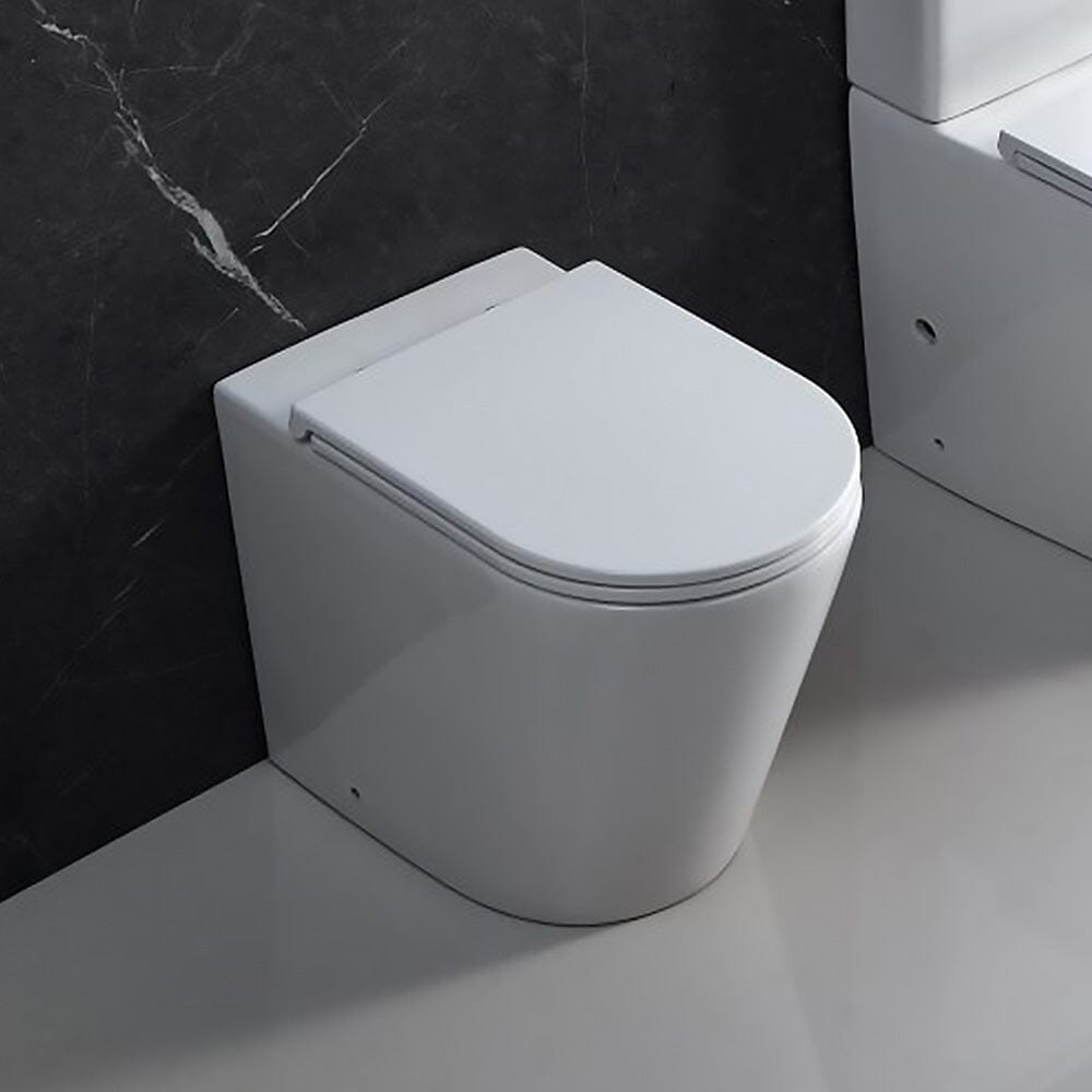 Yara58 Rimless Tornado Floor Mount Toilet Package - Geberit Sigma 8 Cistern & Square Button Toilets Arova