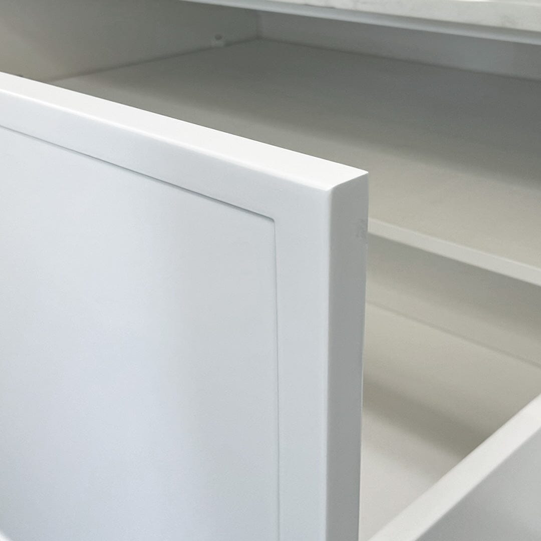 York 1200mm Curved Wall Hung Vanity Matte White + Luxe Stone Top Arova