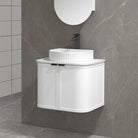 York 600mm Curved Wall Hung Vanity Matte White Vanities Arova