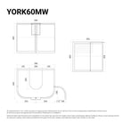 York 600mm Curved Wall Hung Vanity Matte White Vanities Arova