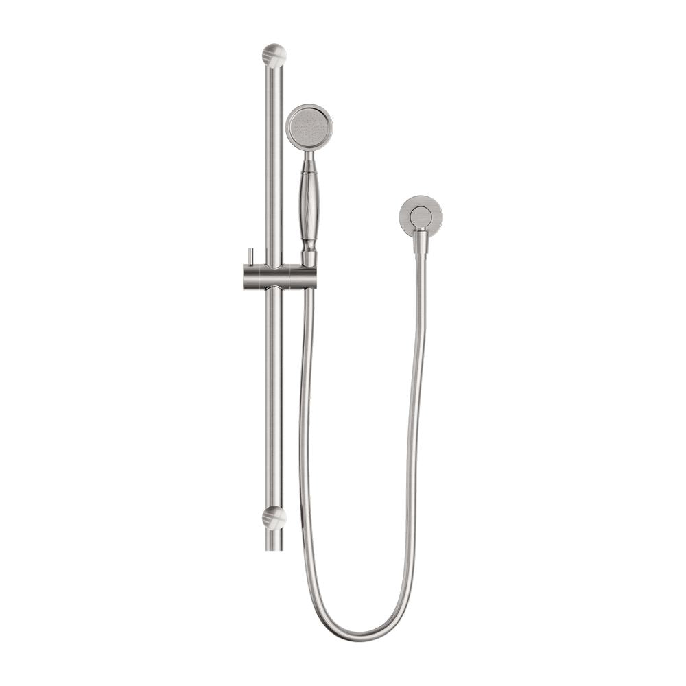 York Shower Rail With Metal Hand Shower Brushed Nickel NR692105A02BN Nero Showers Nero
