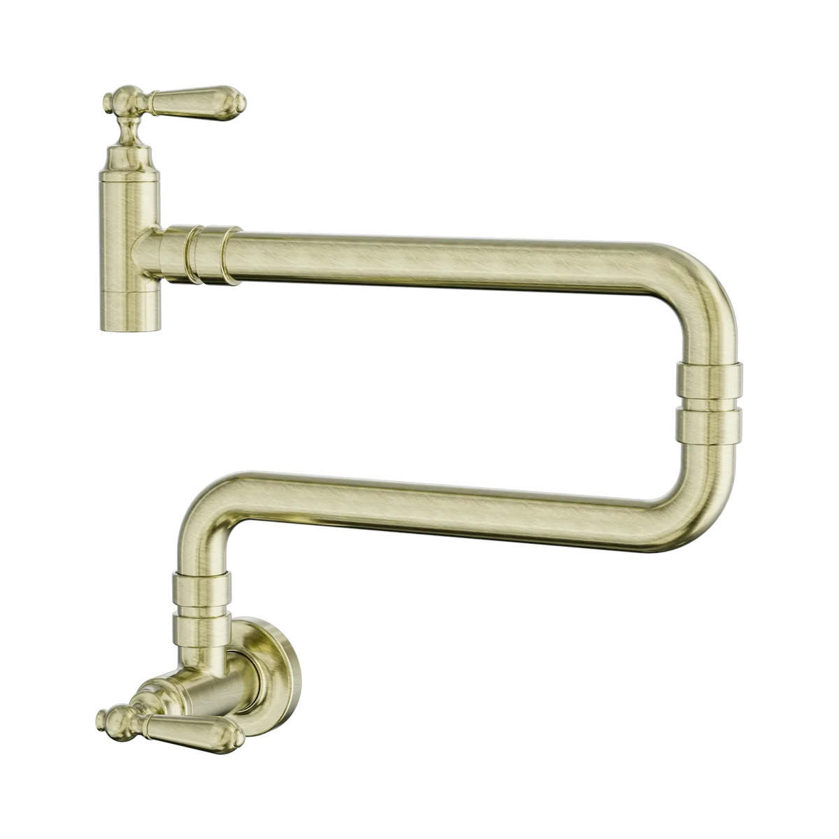 York Wall Mounted Pot Filler Aged Brass Tapware Nero