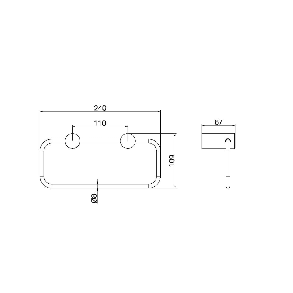 Zen SS316L Hand Towel Ring Brushed Gold (NR1680BG) Accessories Nero