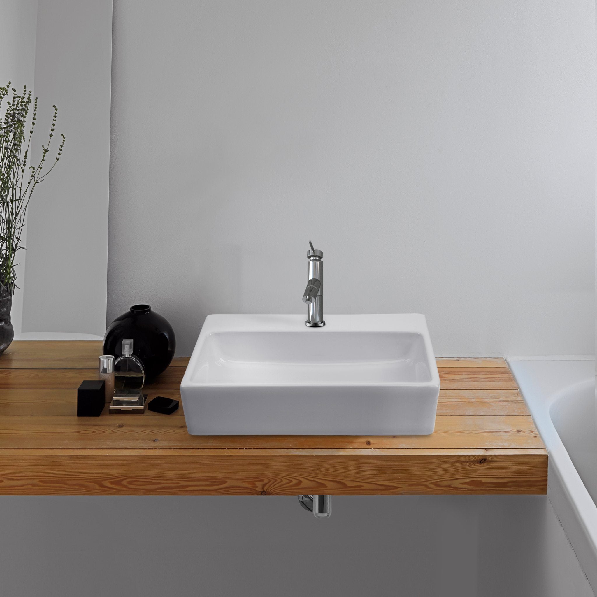 ACQUA Narrow Above Counter Basin 1 Tap Hole Basins ECT