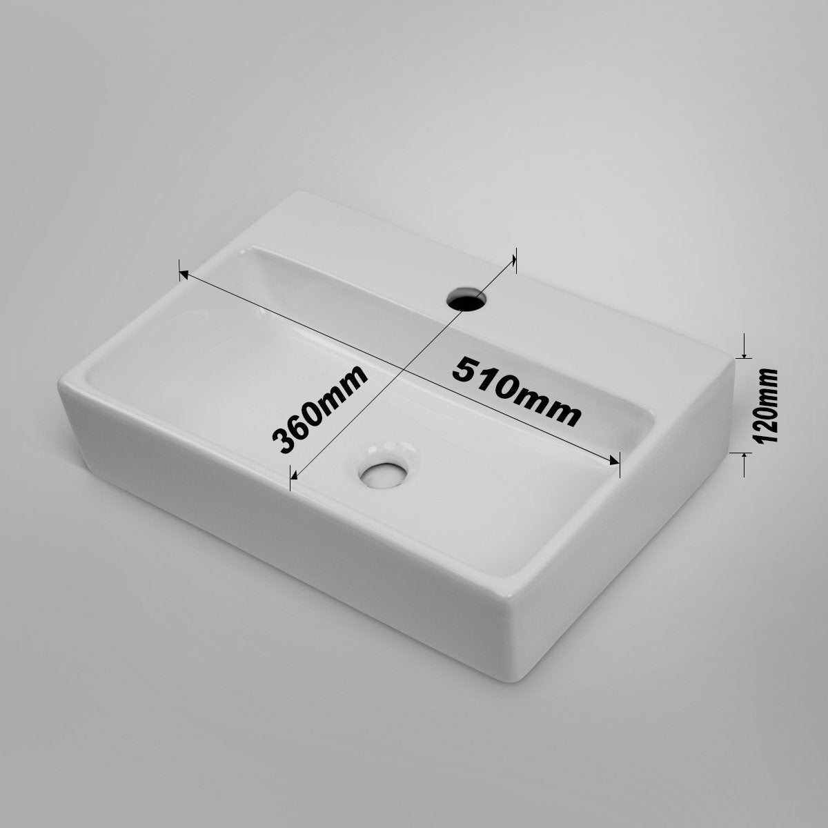 ACQUA Narrow Above Counter Basin 1 Tap Hole Basins ECT