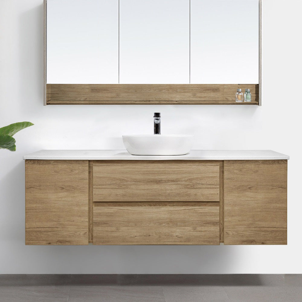 ALBANY 150cm Oak Timber Wall Hung Vanity Vanities & Mirrors Arova