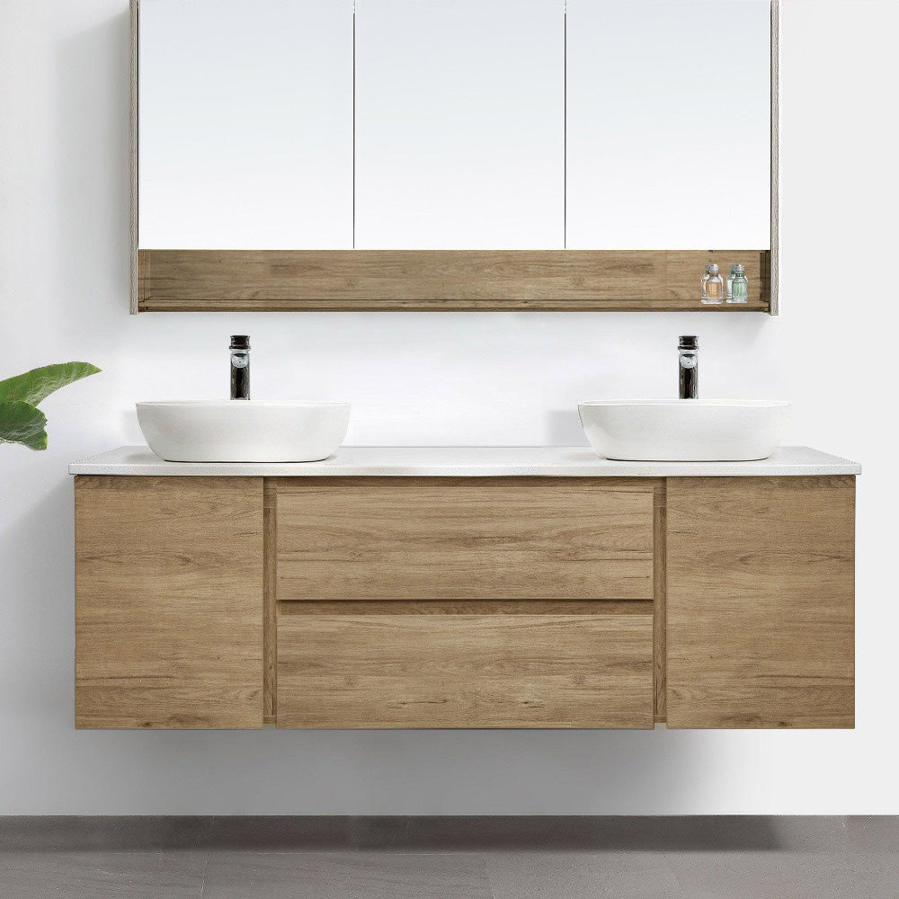ALBANY 150cm Oak Timber Wall Hung Vanity Vanities & Mirrors Arova