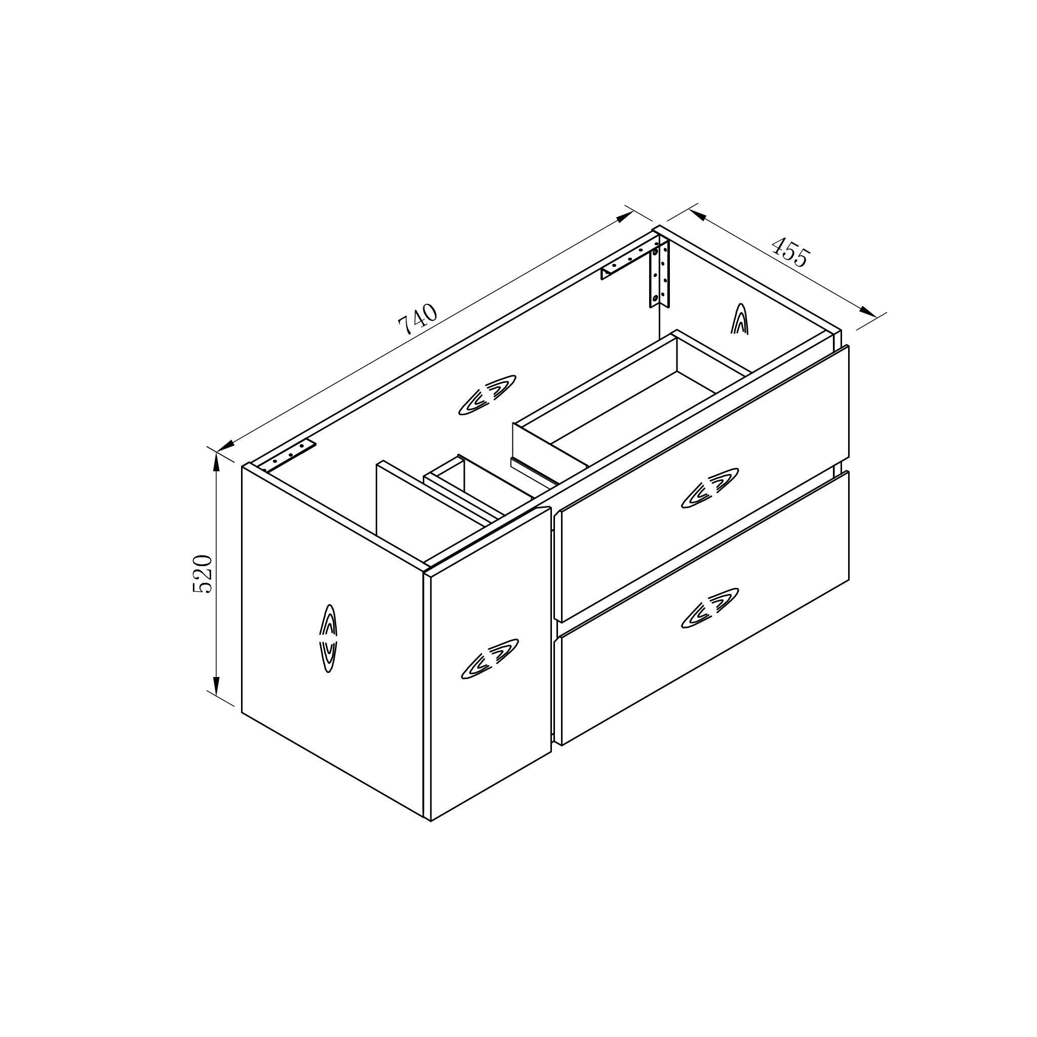 ALBANY 75cm Oak Timber Wall Hung Vanity Vanities & Mirrors Arova