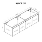AMBER 1500mm Wall Hung Vanity Vanities & Mirrors Arova