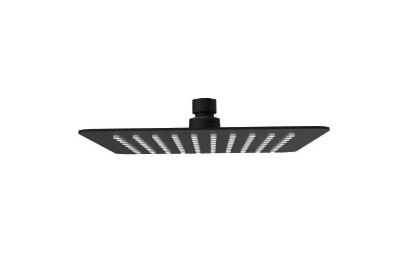 AMBER Square Shower Head 200mm Black Showers Arova