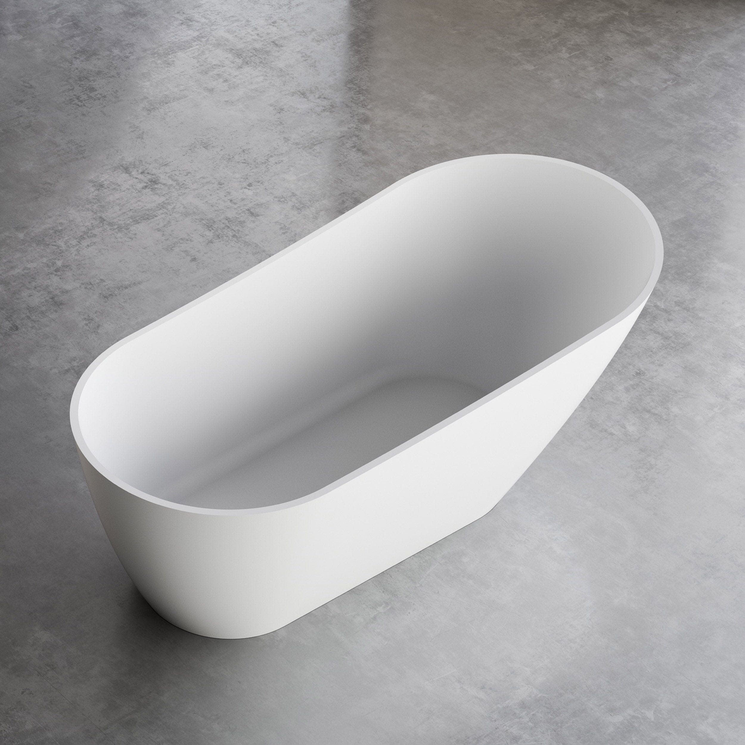 ASPEN 1700mm Single Slipper Free Standing Bathtub Gloss White Baths AROVA