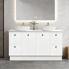 AUSTIN 150cm Floor Standing Bathroom Vanity Vanities & Mirrors Arova BLISS Speckled Stone Top 2XCB1201N-Square Gloss White Basin