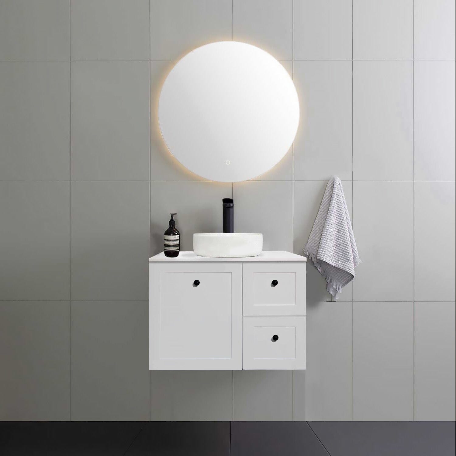 AUSTIN 750mm Wall Hung Bathroom Vanity Right Hand Side Vanities Arova