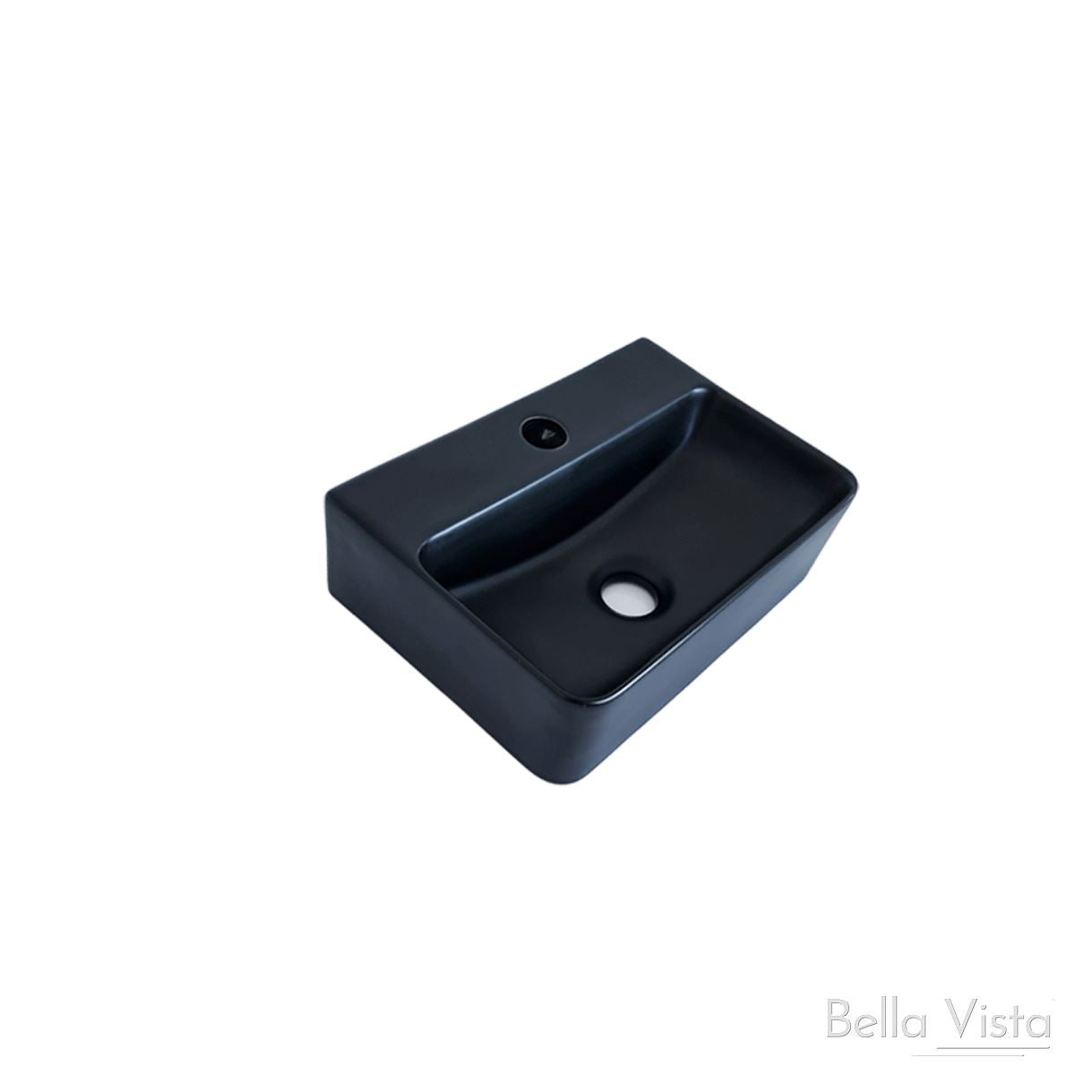 Bella Vista Ceramic Basin - 365x260x110mm Basins Bella Vista Black