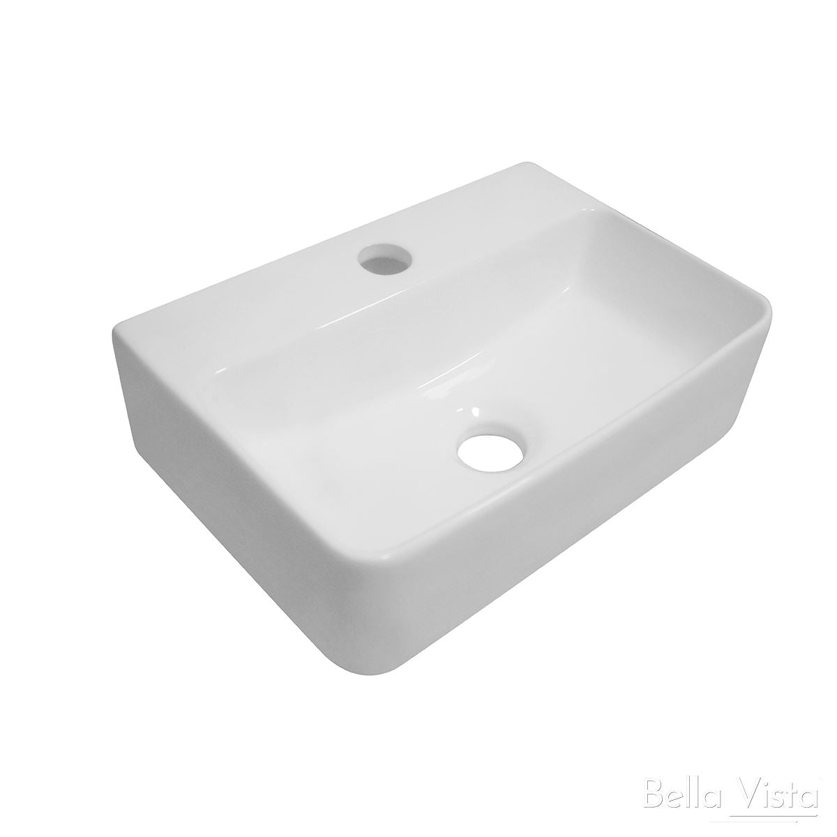 Bella Vista Ceramic Basin - 365x260x110mm Basins Bella Vista White