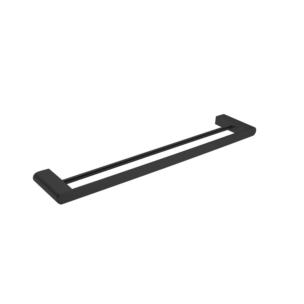 Bianca Double Towel Rail Matte Black 600MM 9024D-MB Accessories Nero