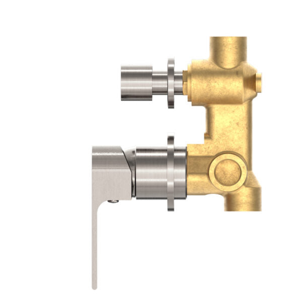 BIANCA SHOWER MIXER WITH DIVERTOR SEPARATE BACK PLATE Brushed Nickel Tapware Nero