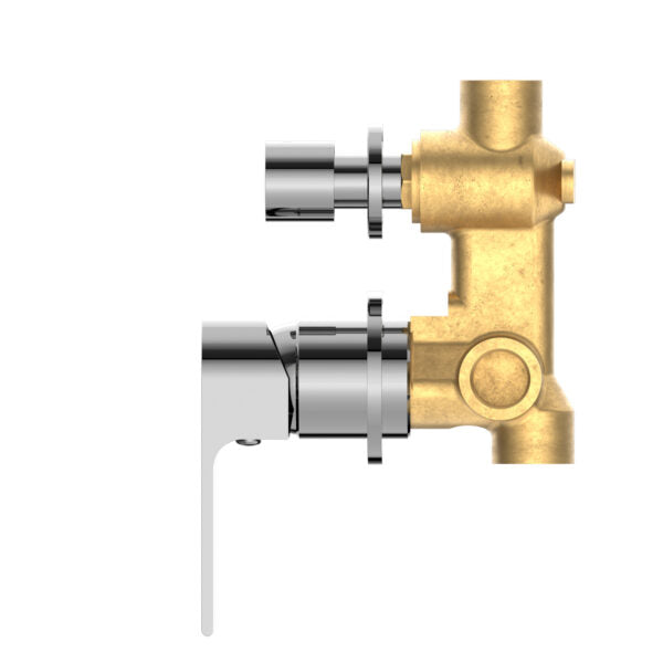 BIANCA SHOWER MIXER WITH DIVERTOR SEPARATE BACK PLATE Chrome Tapware Nero