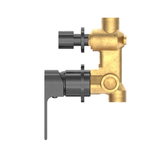 BIANCA SHOWER MIXER WITH DIVERTOR SEPARATE BACK PLATE Gun Metal Tapware Nero