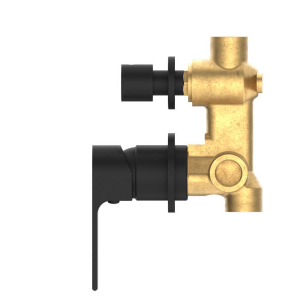 BIANCA SHOWER MIXER WITH DIVERTOR SEPARATE BACK PLATE Matte Black Tapware Nero