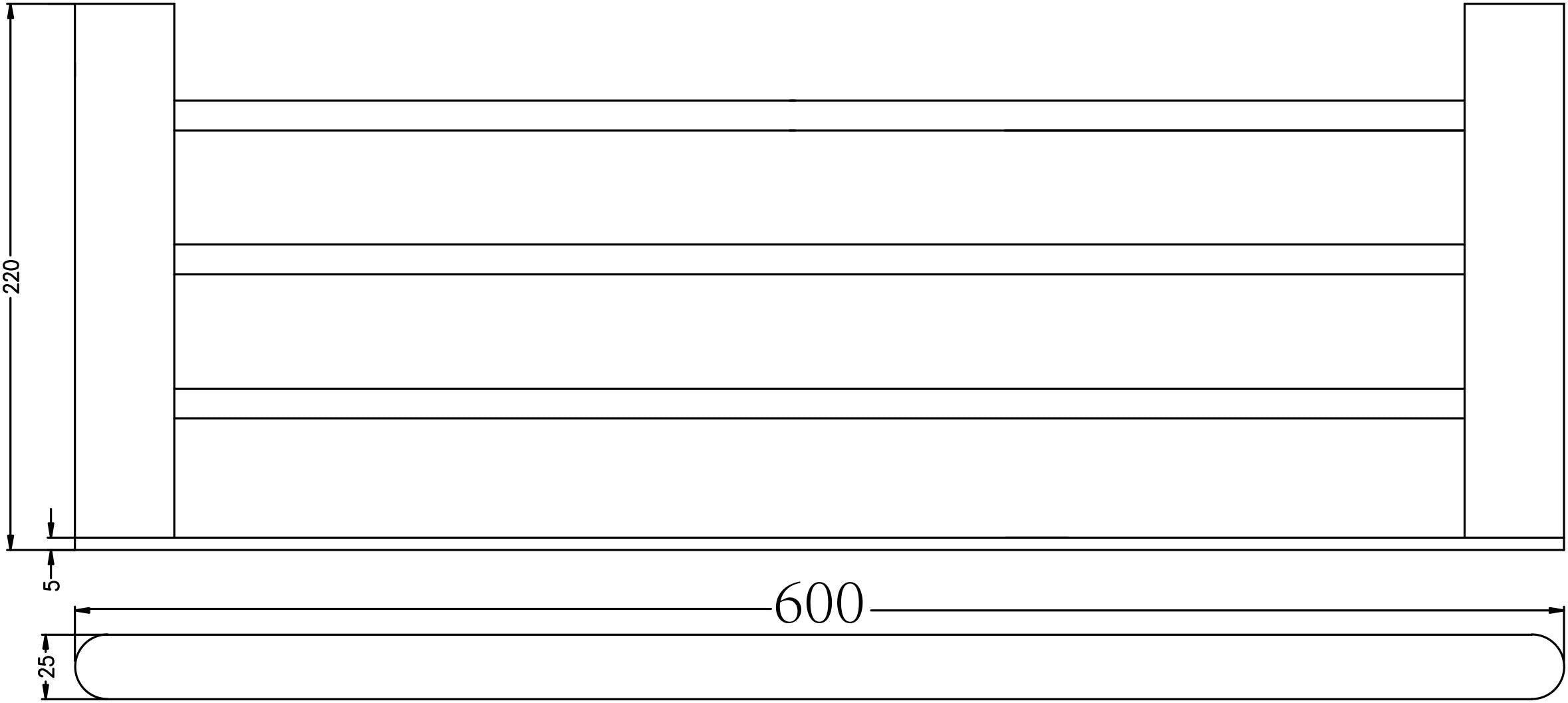 Bianca Towel Rack Matte Black 9089-MB Accessories Nero