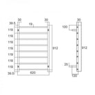 Bianco Heated Towel Ladder Square 8 Bar Accessories ECT
