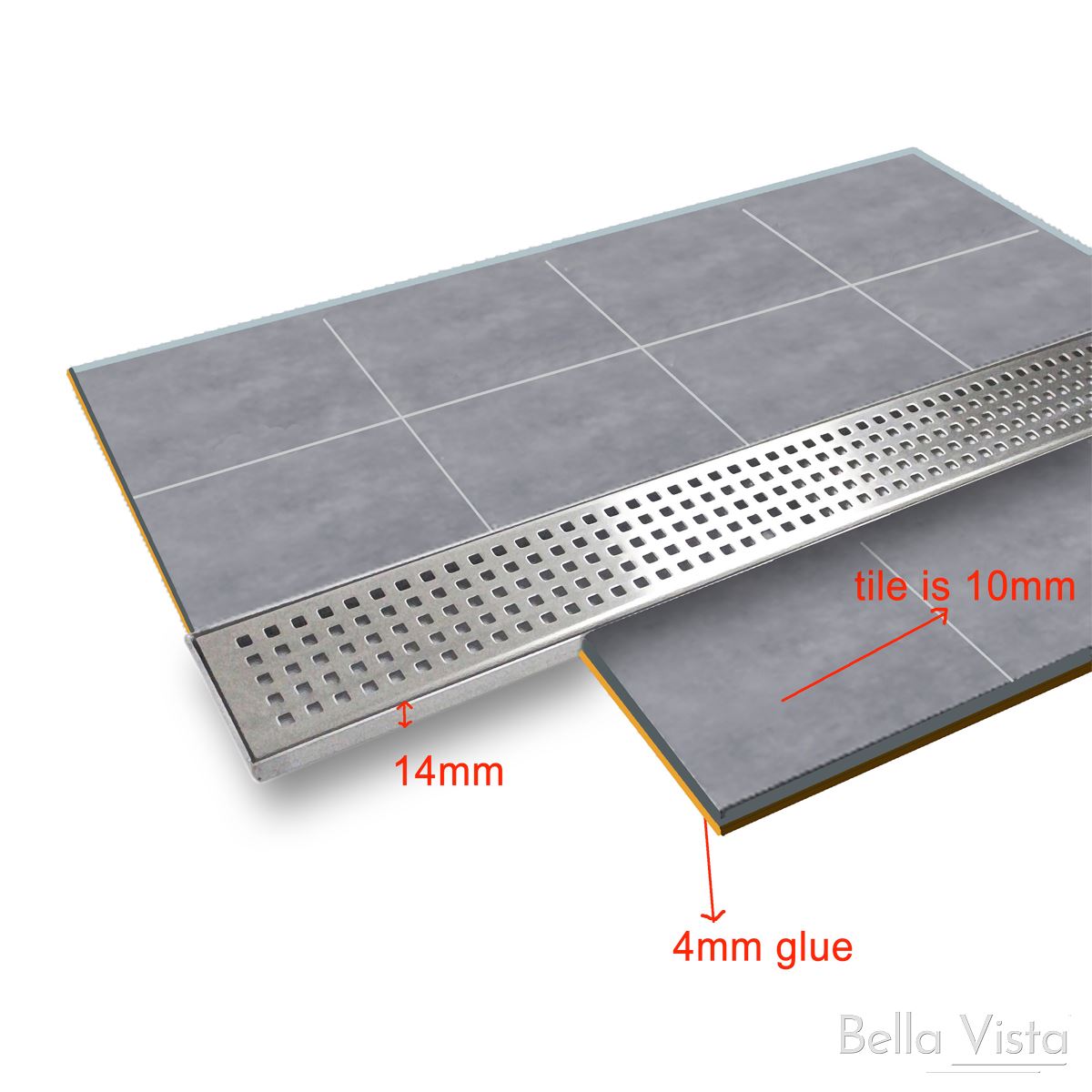 Builders Grate - CFG SQ Pattern - 15mm Depth Shower Grate Bella Vista