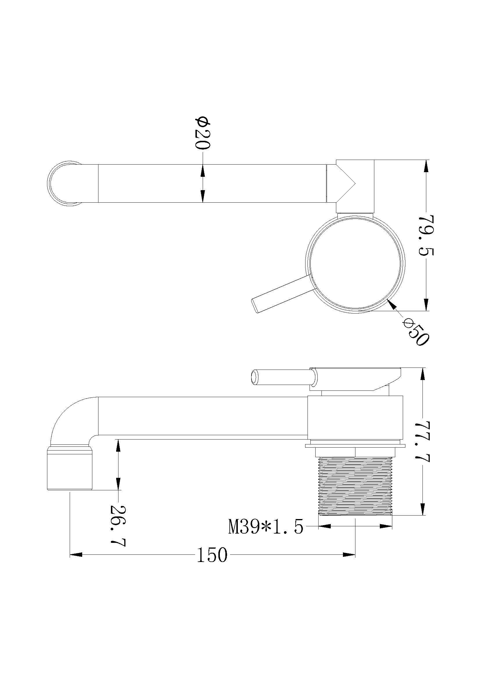 Carevan Low Profile Mixer Chrome YSW2015-07-CH Tapware Nero