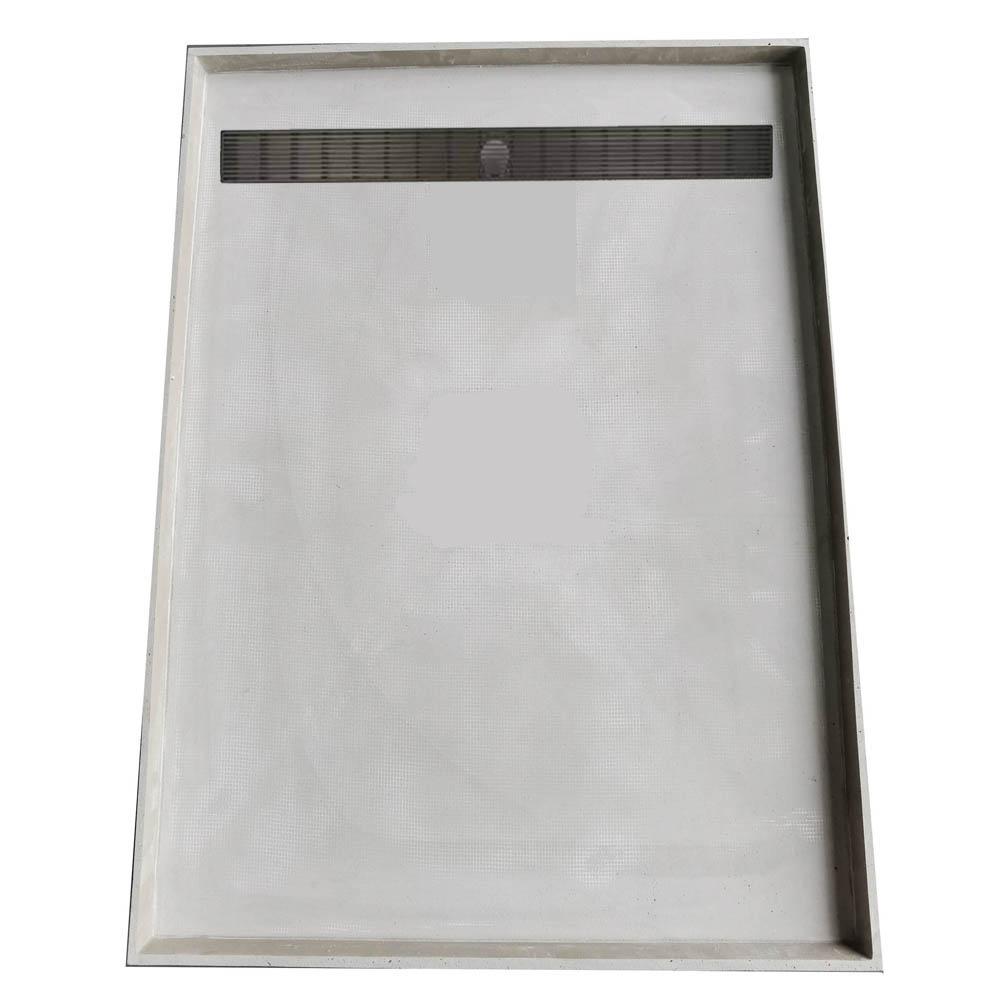 Channel Grate Universal Shower Base with Stainless Steel Linear Lid Showers Universal Shower Base