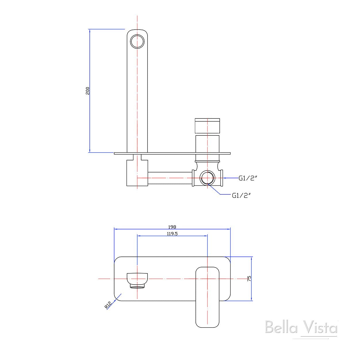 Chaser Mixer and Spout Combo Chrome Tapware Bella Vista