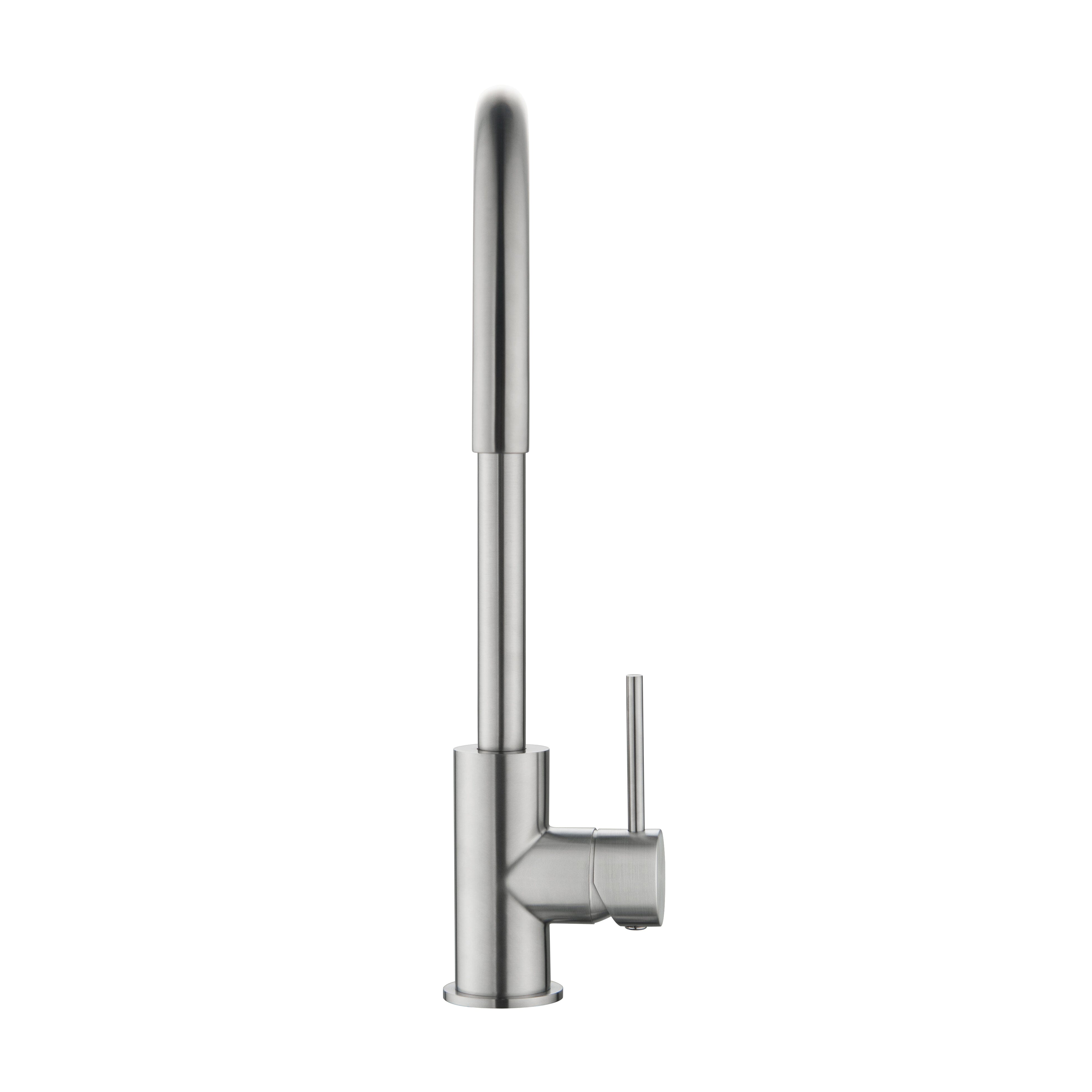CLIO Gooseneck Kitchen Sink Mixer Tap Brushed Nickel Tapware Arova