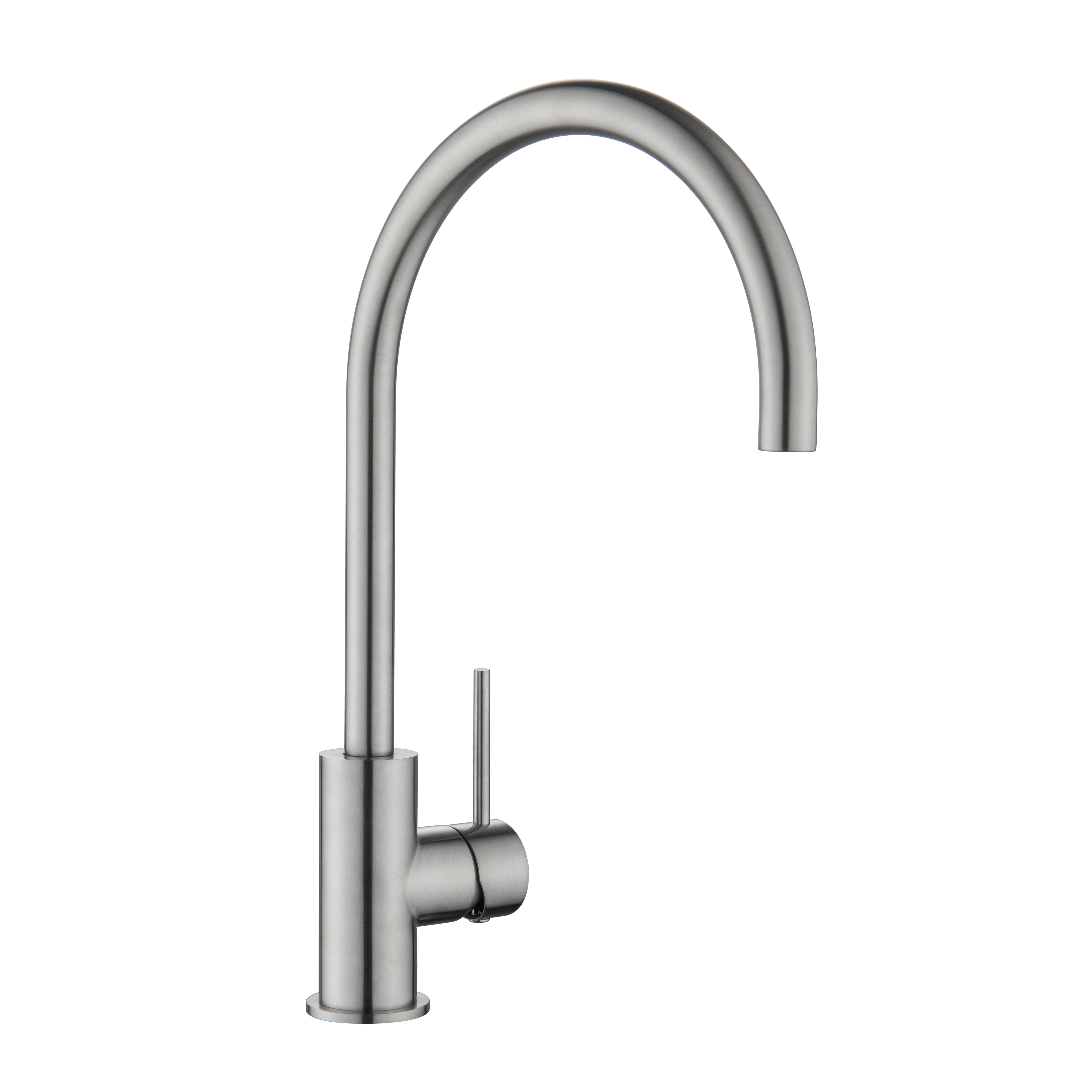 CLIO Gooseneck Kitchen Sink Mixer Tap Brushed Nickel Tapware Arova