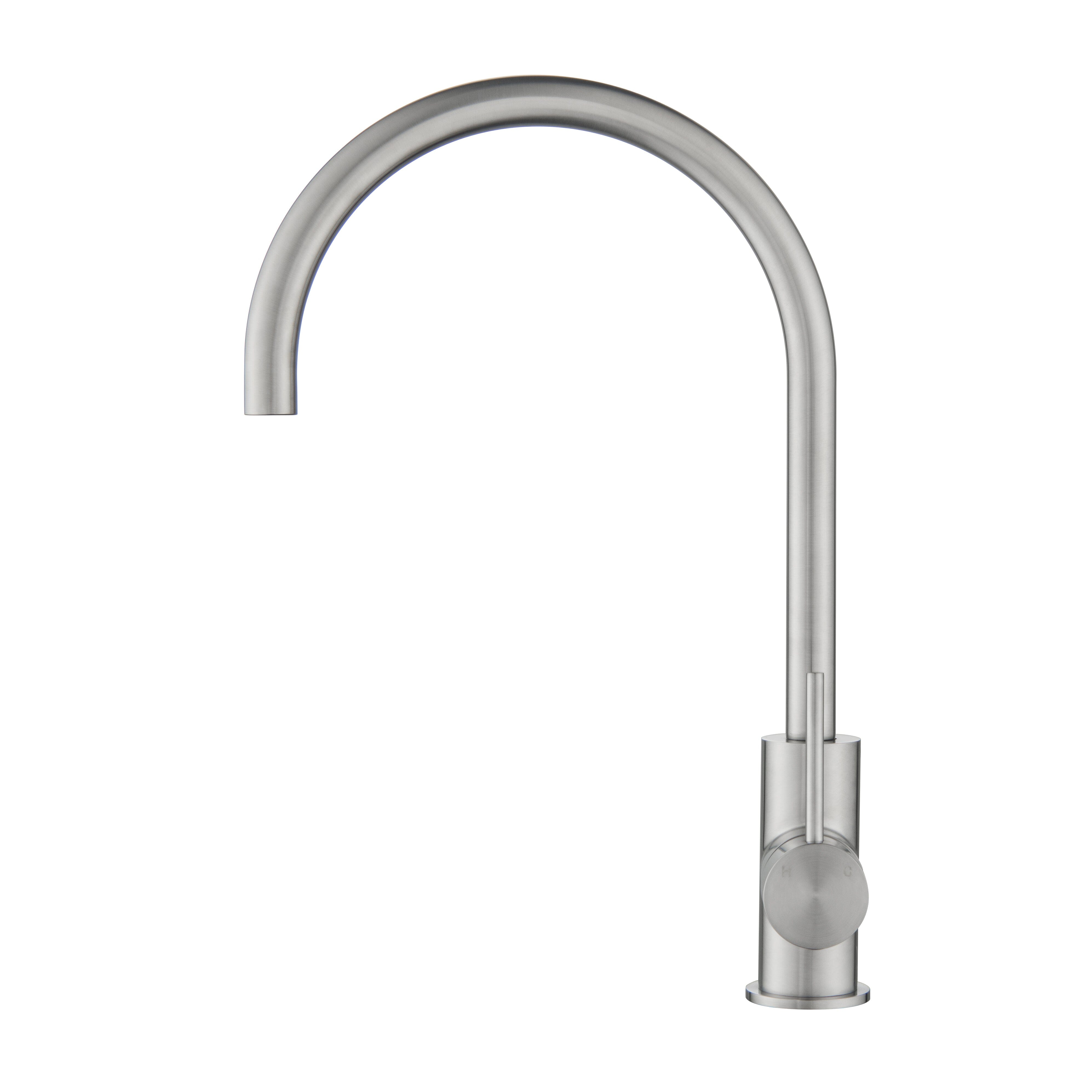 CLIO Gooseneck Kitchen Sink Mixer Tap Brushed Nickel Tapware Arova