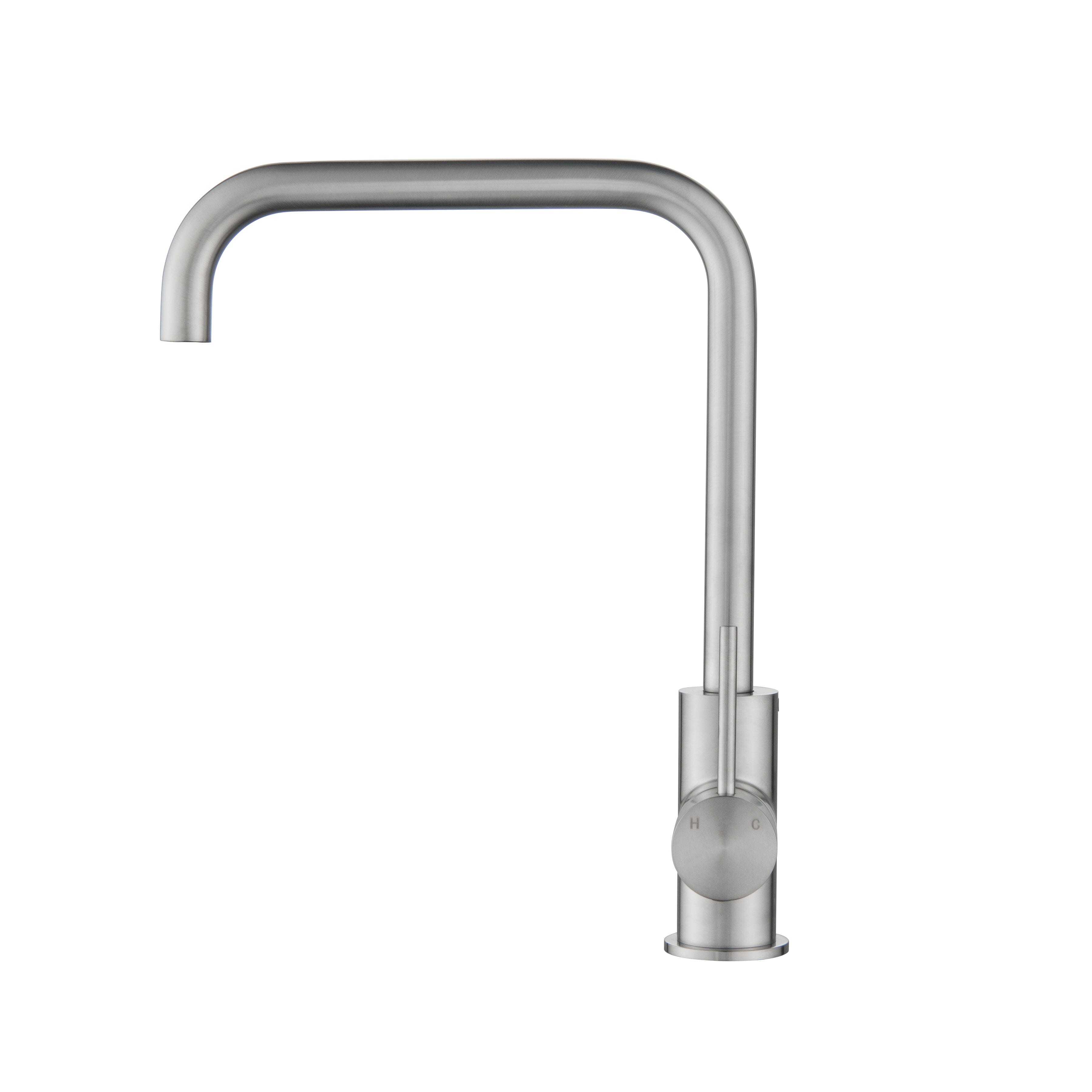 CLIO Kitchen Sink Mixer Square Tap Brushed Nickel Tapware Arova