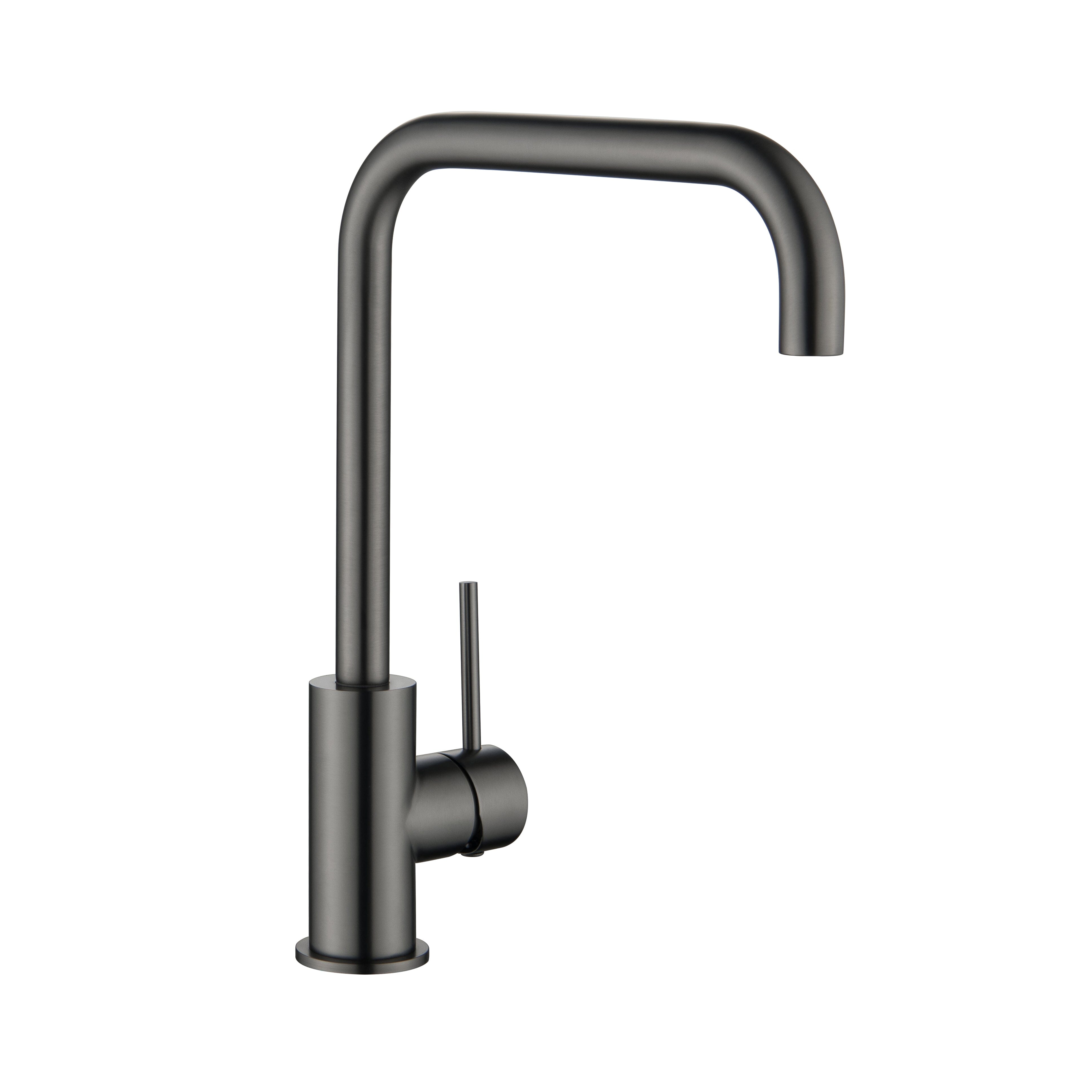 CLIO Kitchen Sink Mixer Square Tap Gunmetal Tapware Arova