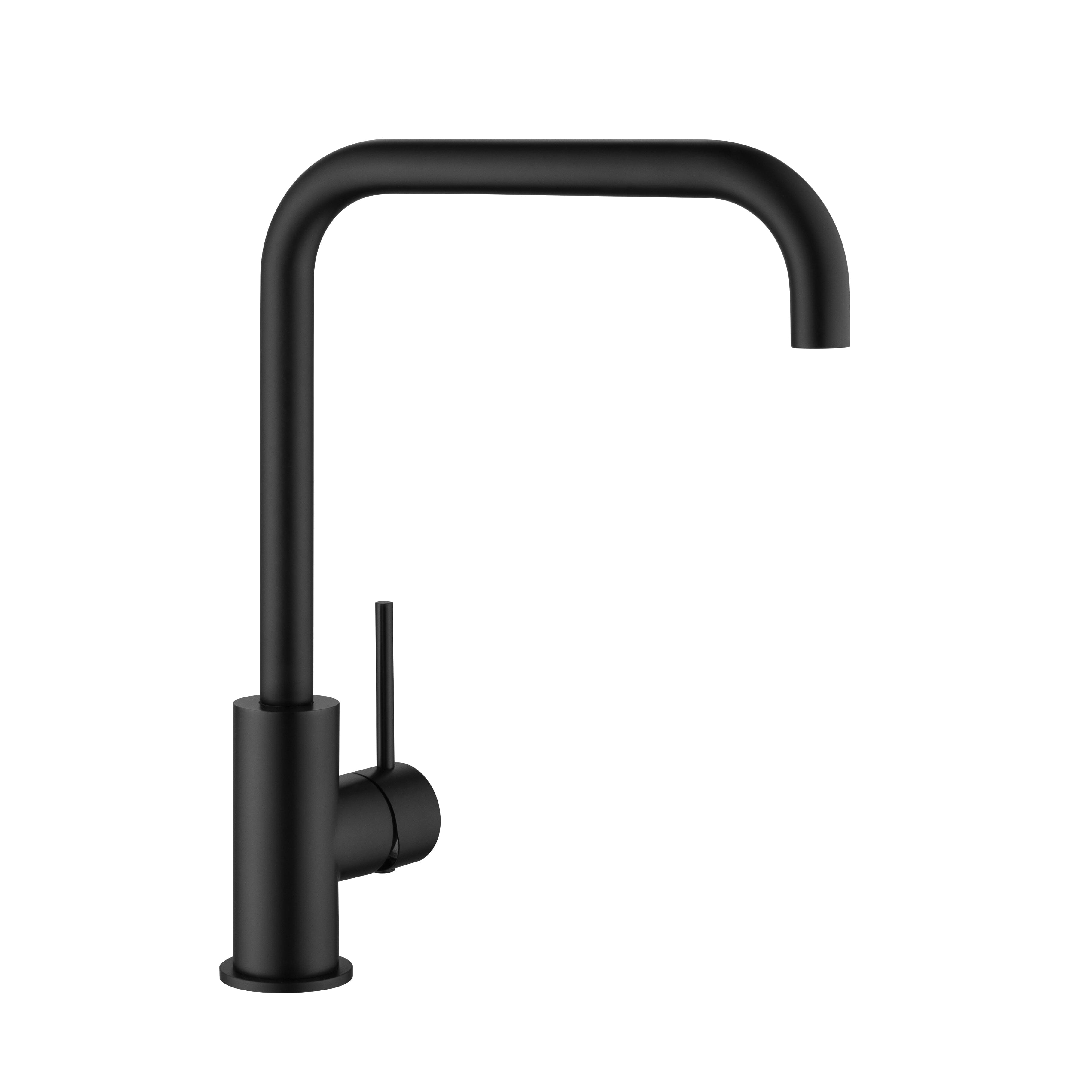 CLIO Kitchen Sink Mixer Square Tap Matte Black Tapware Arova