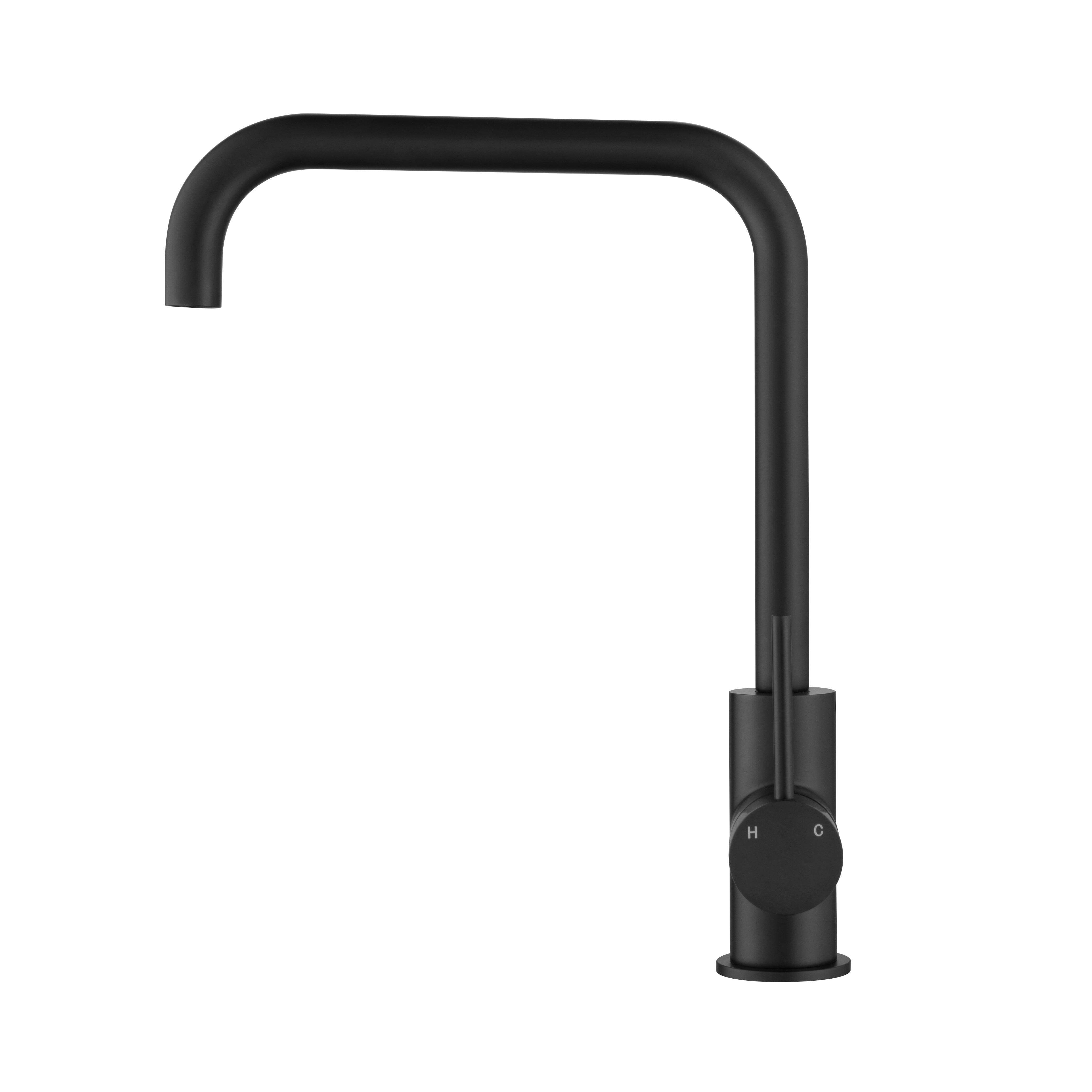 CLIO Kitchen Sink Mixer Square Tap Matte Black Tapware Arova