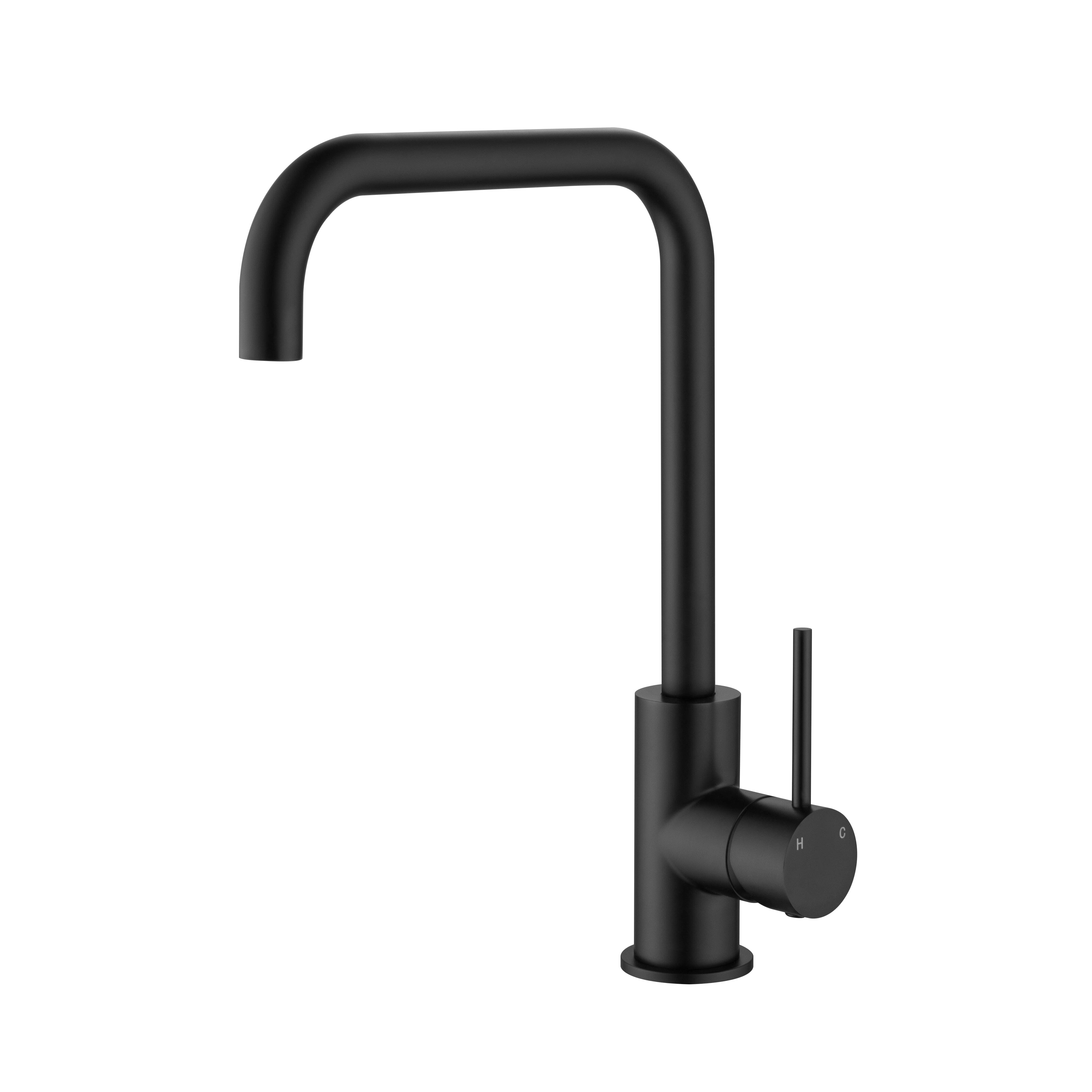 CLIO Kitchen Sink Mixer Square Tap Matte Black Tapware Arova
