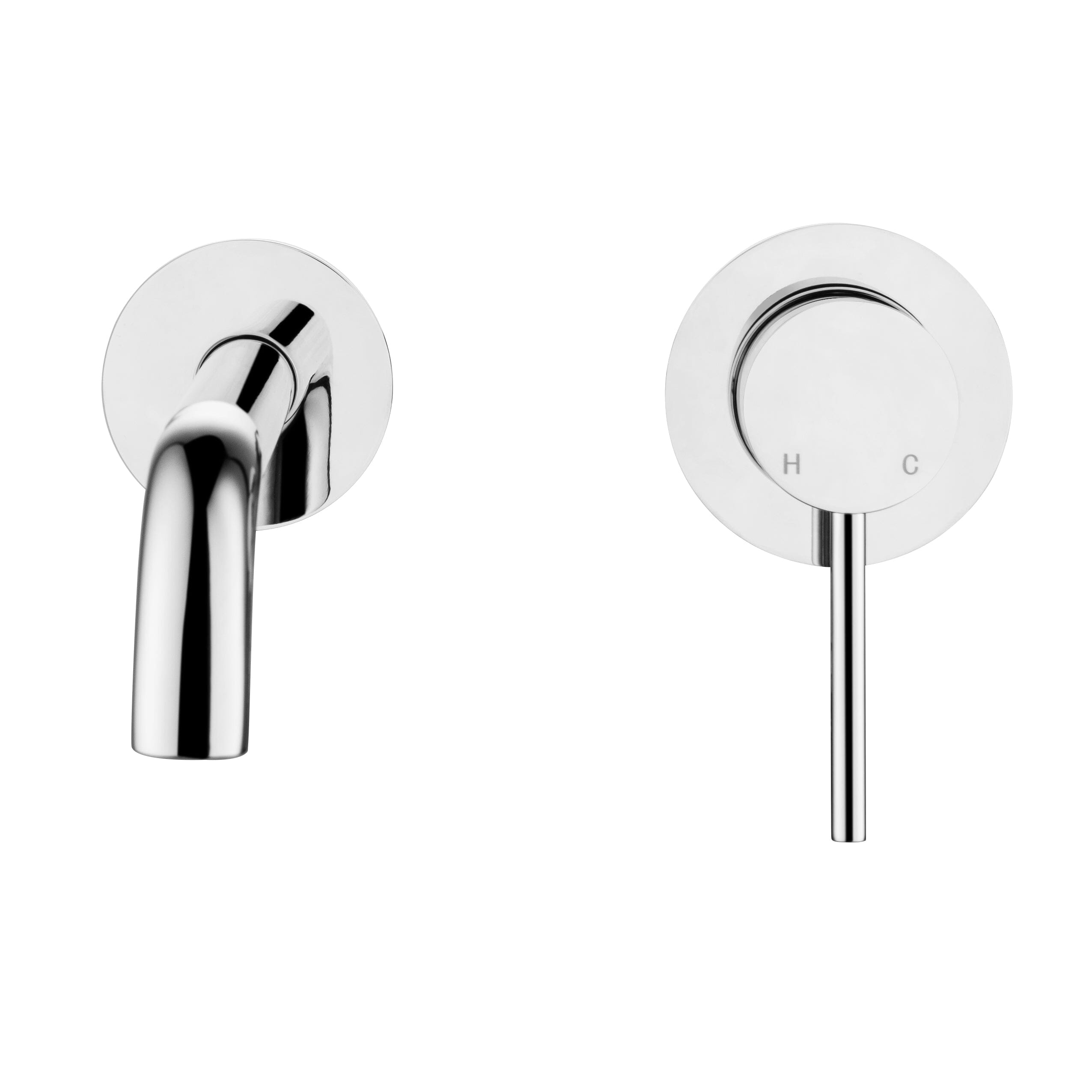 CLIO Round Wall Basin/Bath Mixer Spout Chrome Tapware Arova