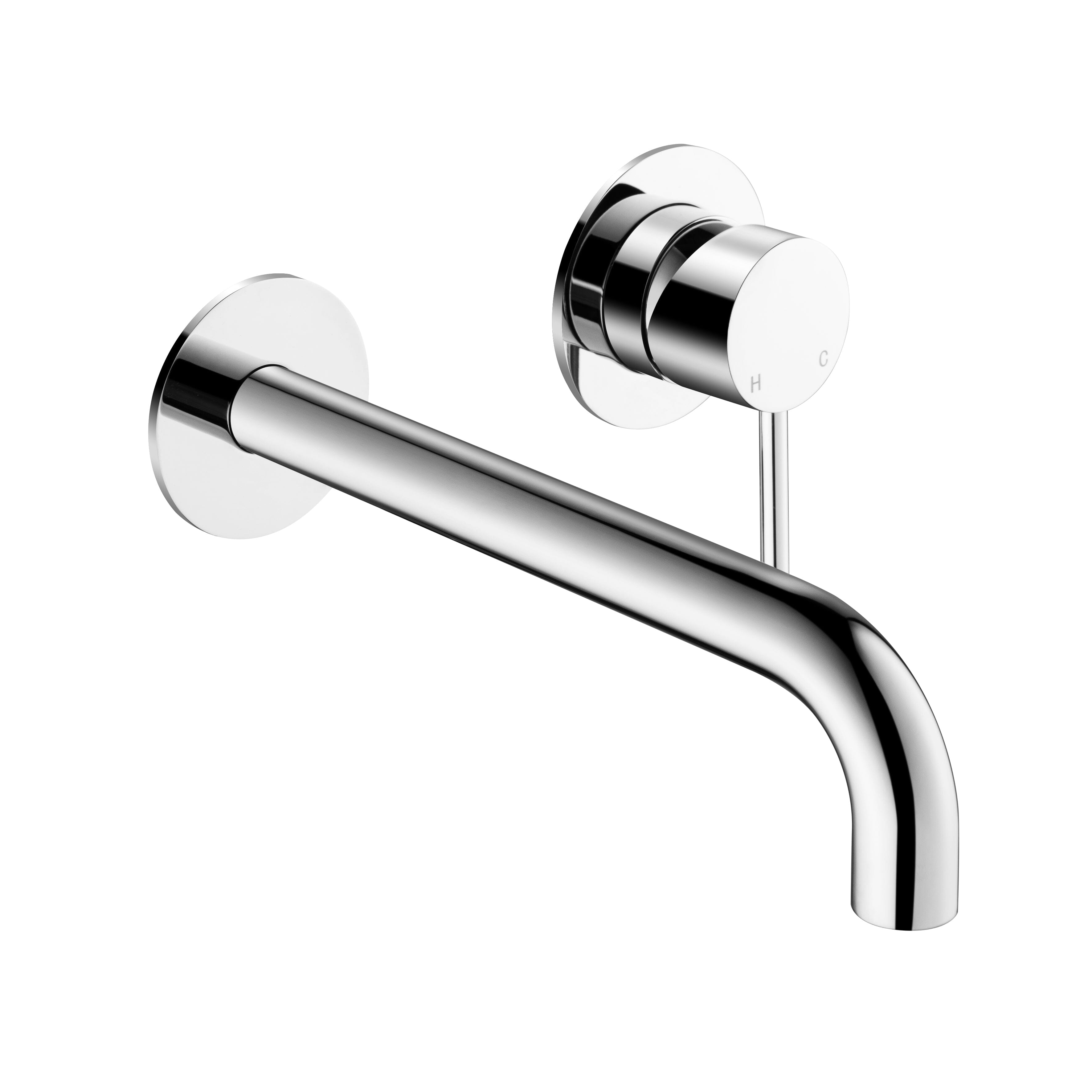 CLIO Round Wall Basin/Bath Mixer Spout Chrome Tapware Arova