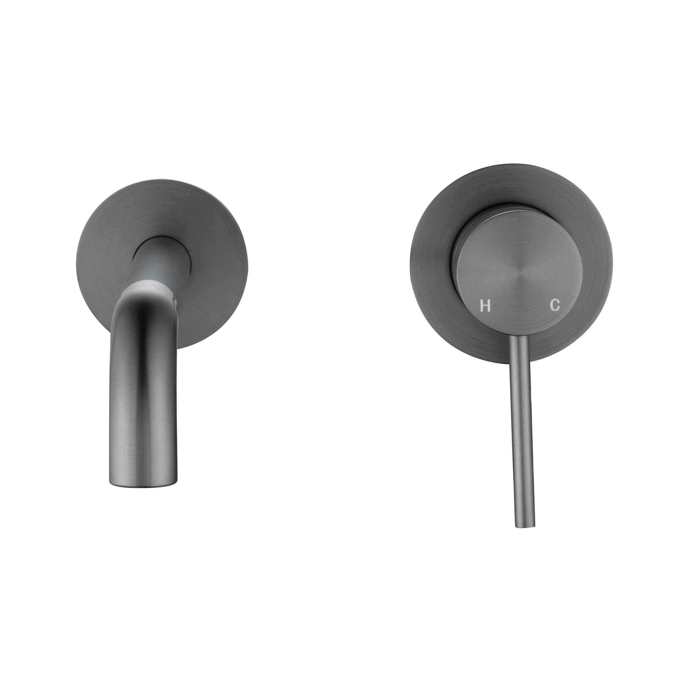 CLIO Round Wall Basin/Bath Mixer Spout Gunmetal Tapware Arova