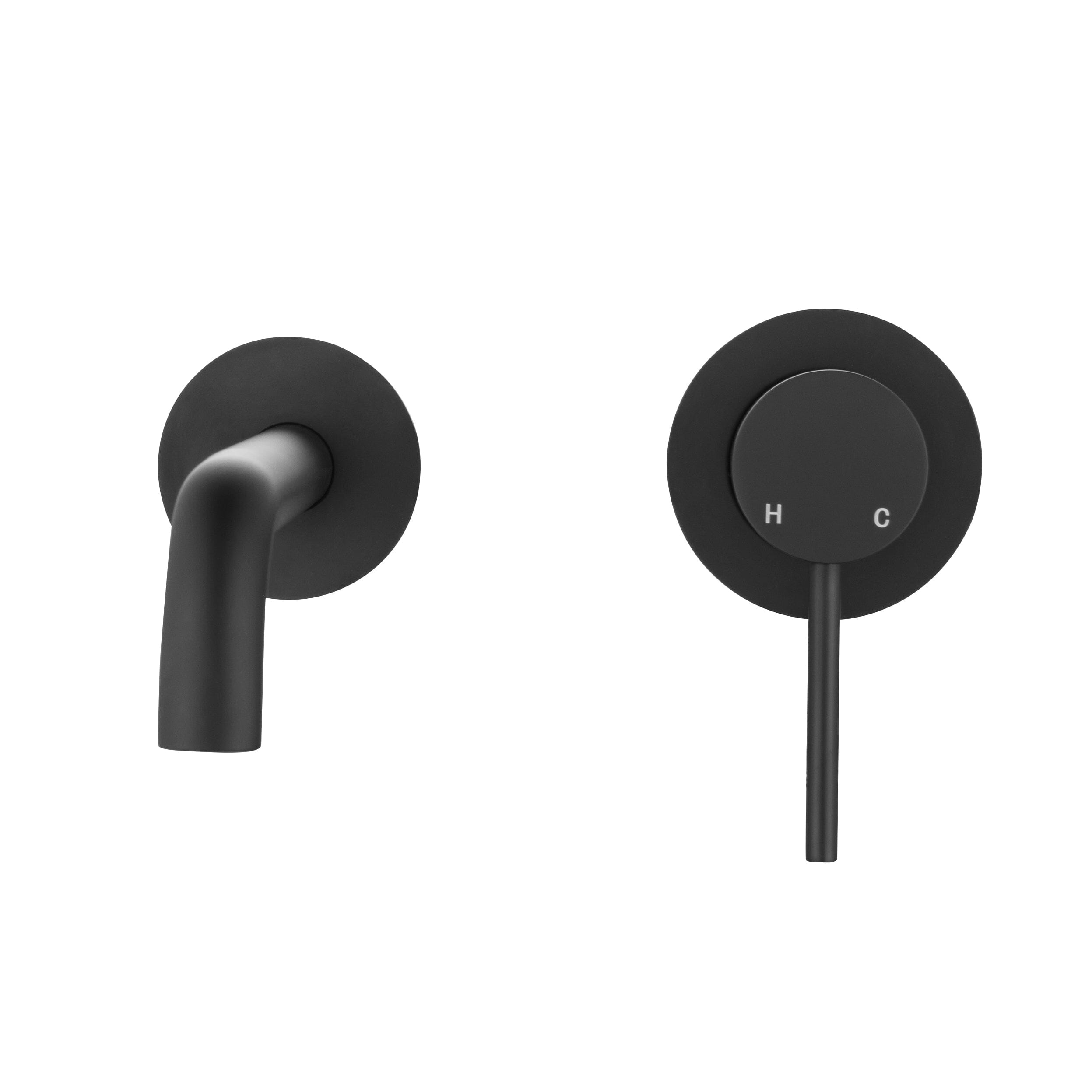 CLIO Round Wall Basin/Bath Mixer Spout Matte Black Tapware Arova