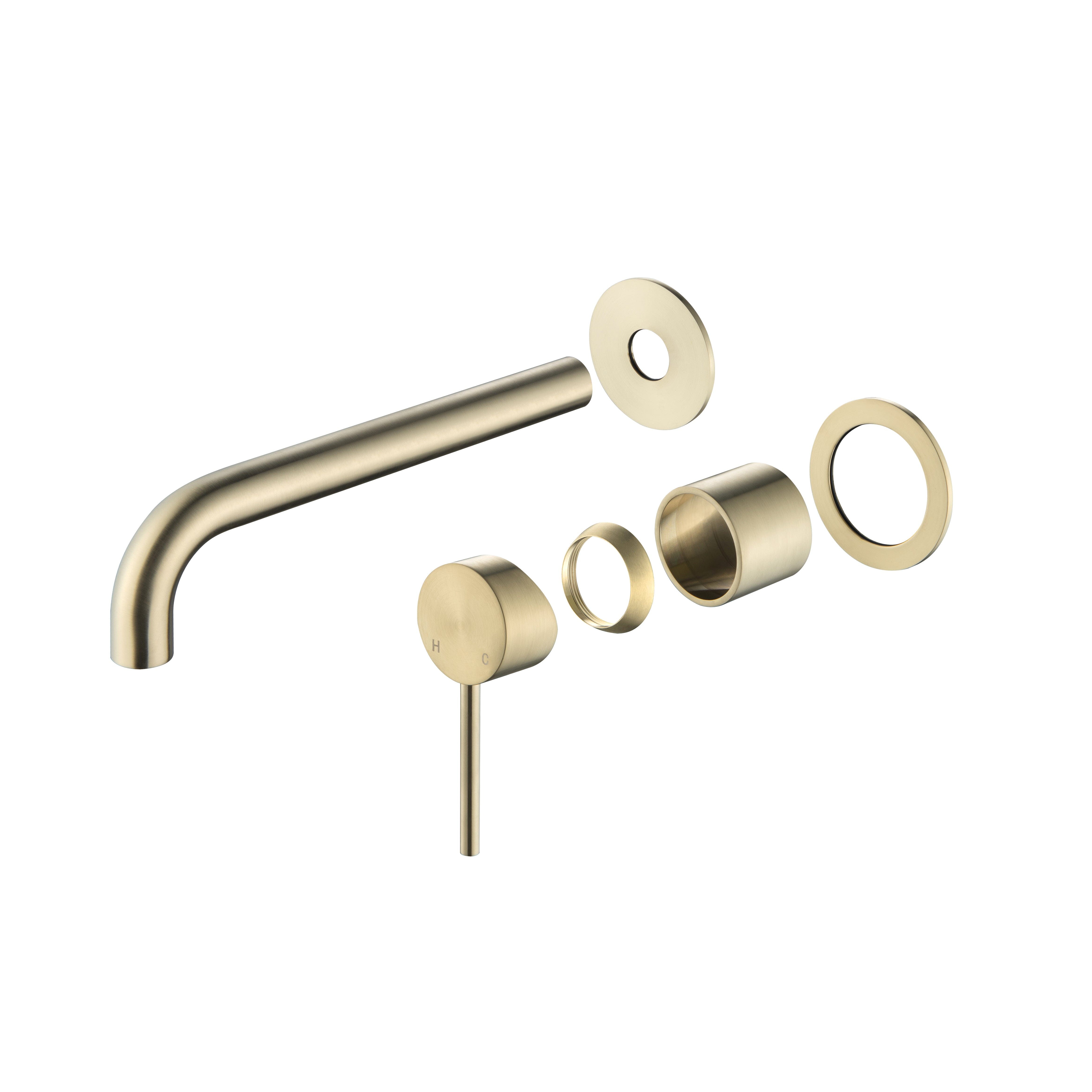 CLIO Round Wall Basin/Bath Mixer Trim Kit Brushed Gold Tapware Arova