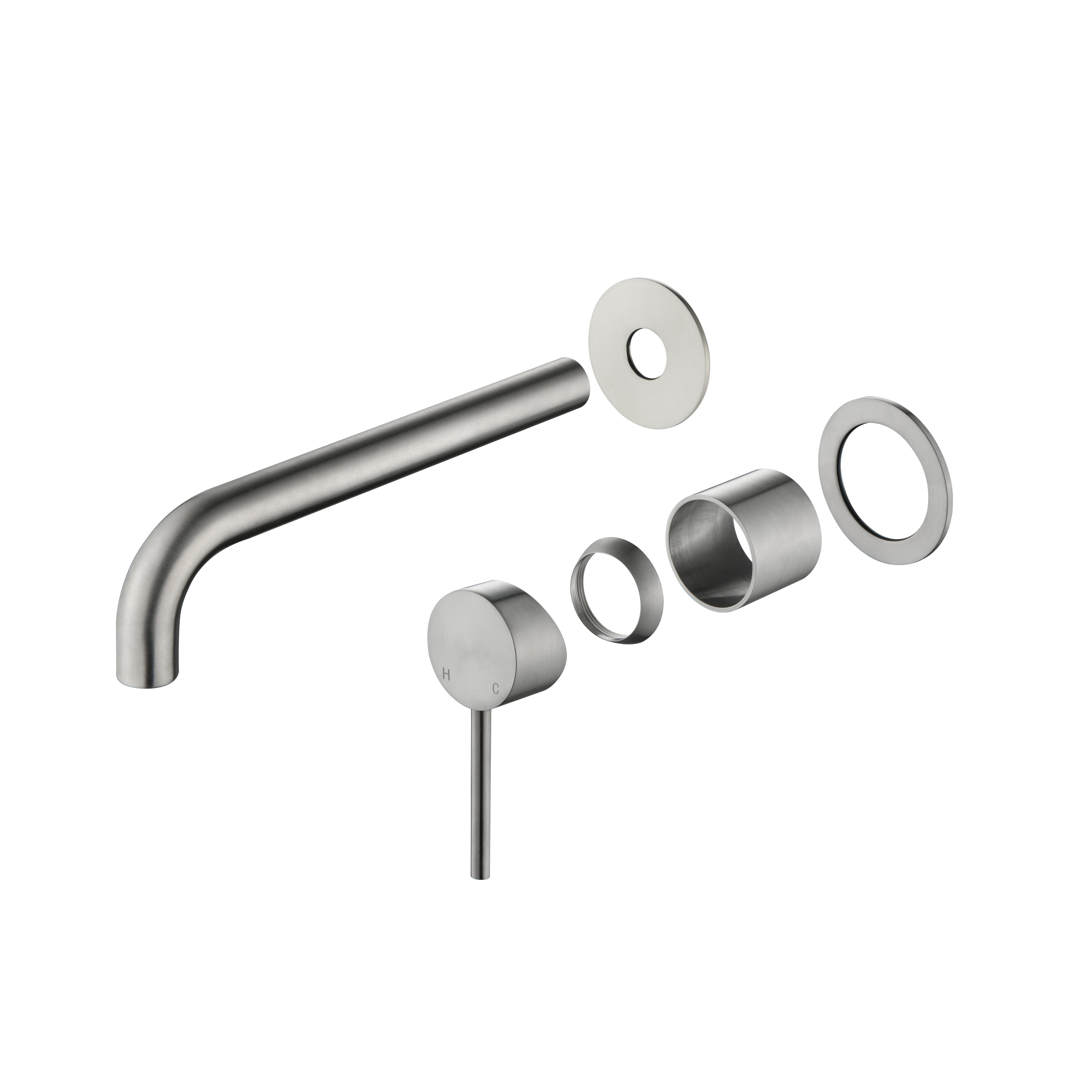 CLIO Round Wall Basin/Bath Mixer Trim Kit Brushed Nickel Tapware Arova