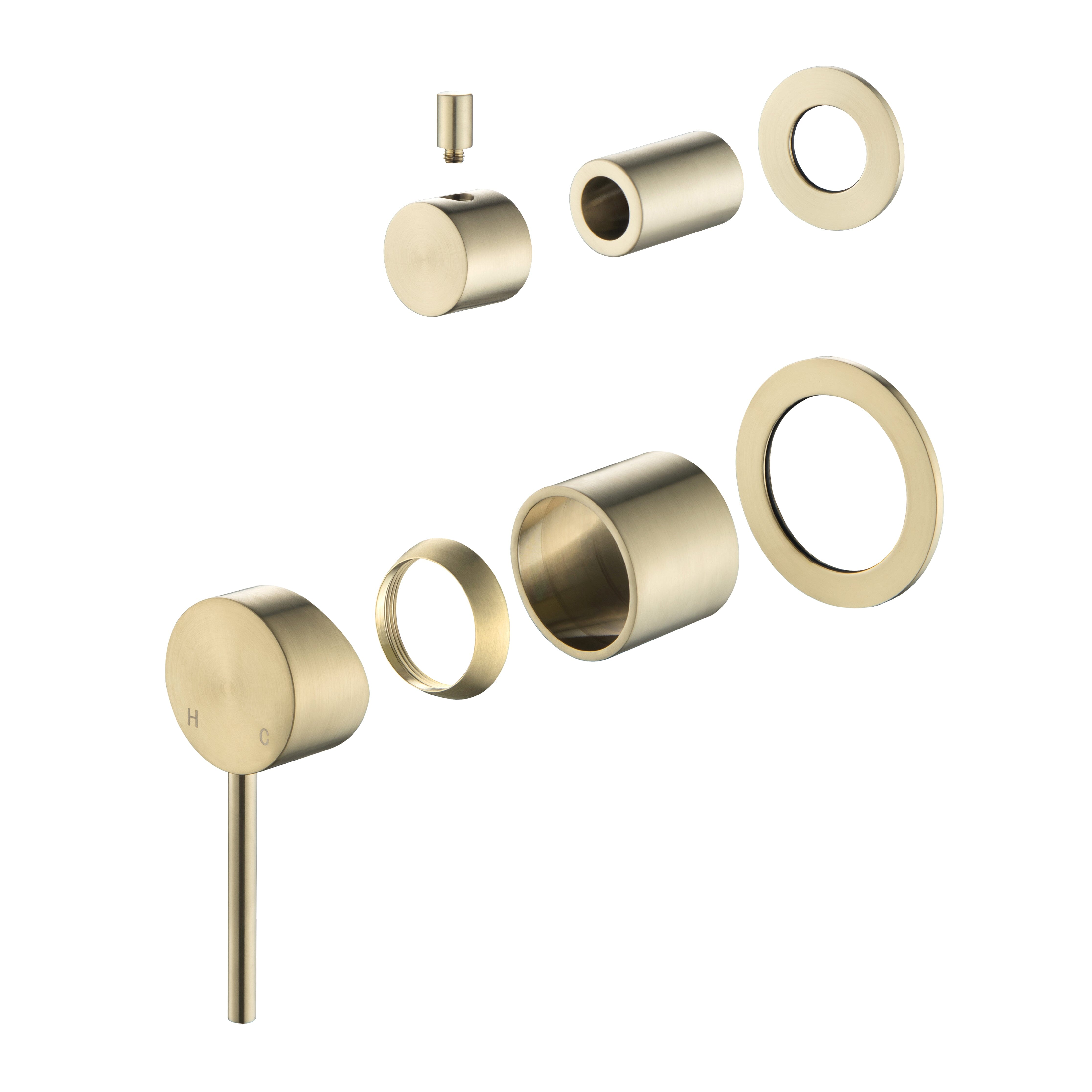 CLIO Shower / Bath Mixer with Divertor Trim Kit Brushed Gold Tapware Arova