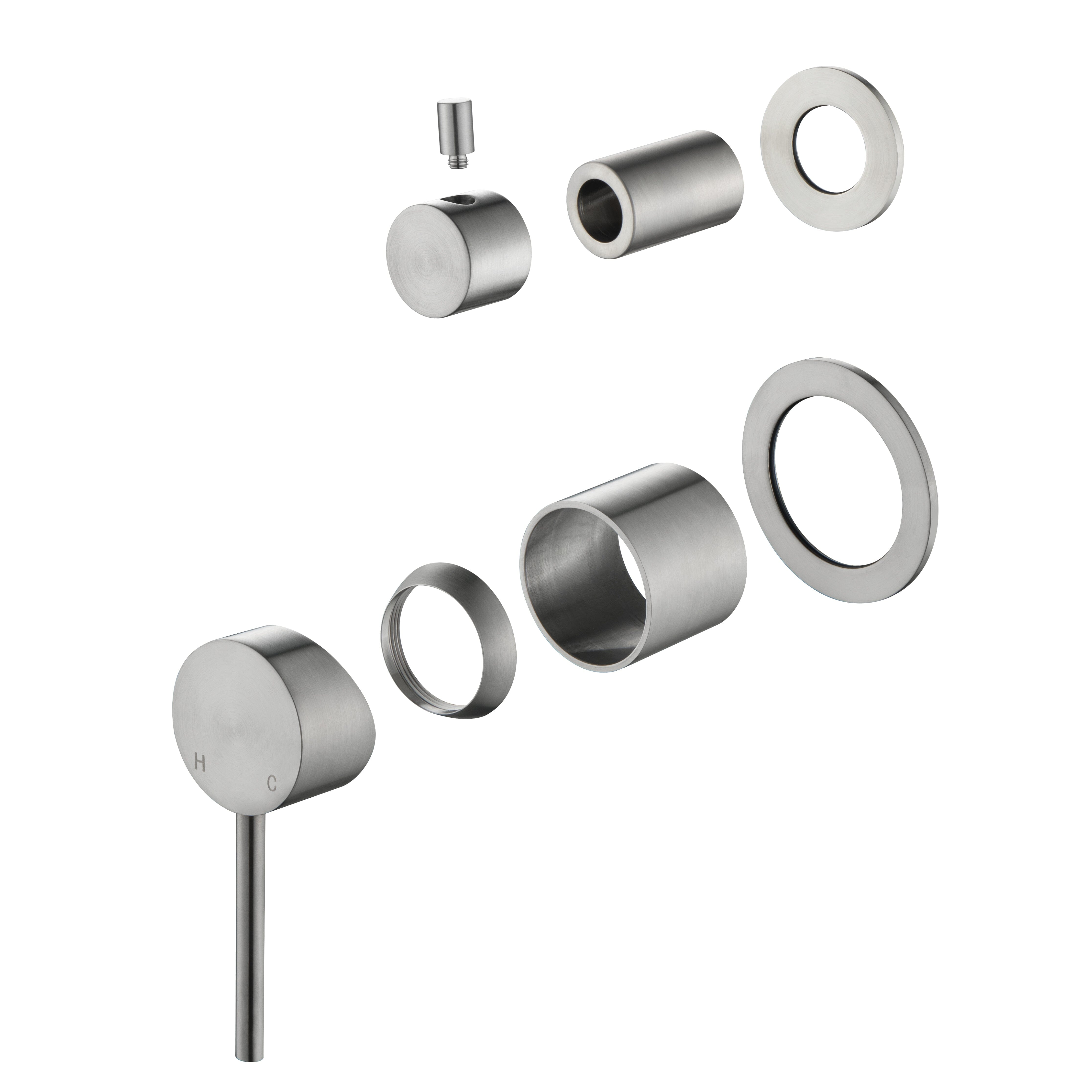 CLIO Shower / Bath Mixer with Divertor Trim Kit Brushed Nickel Tapware Arova