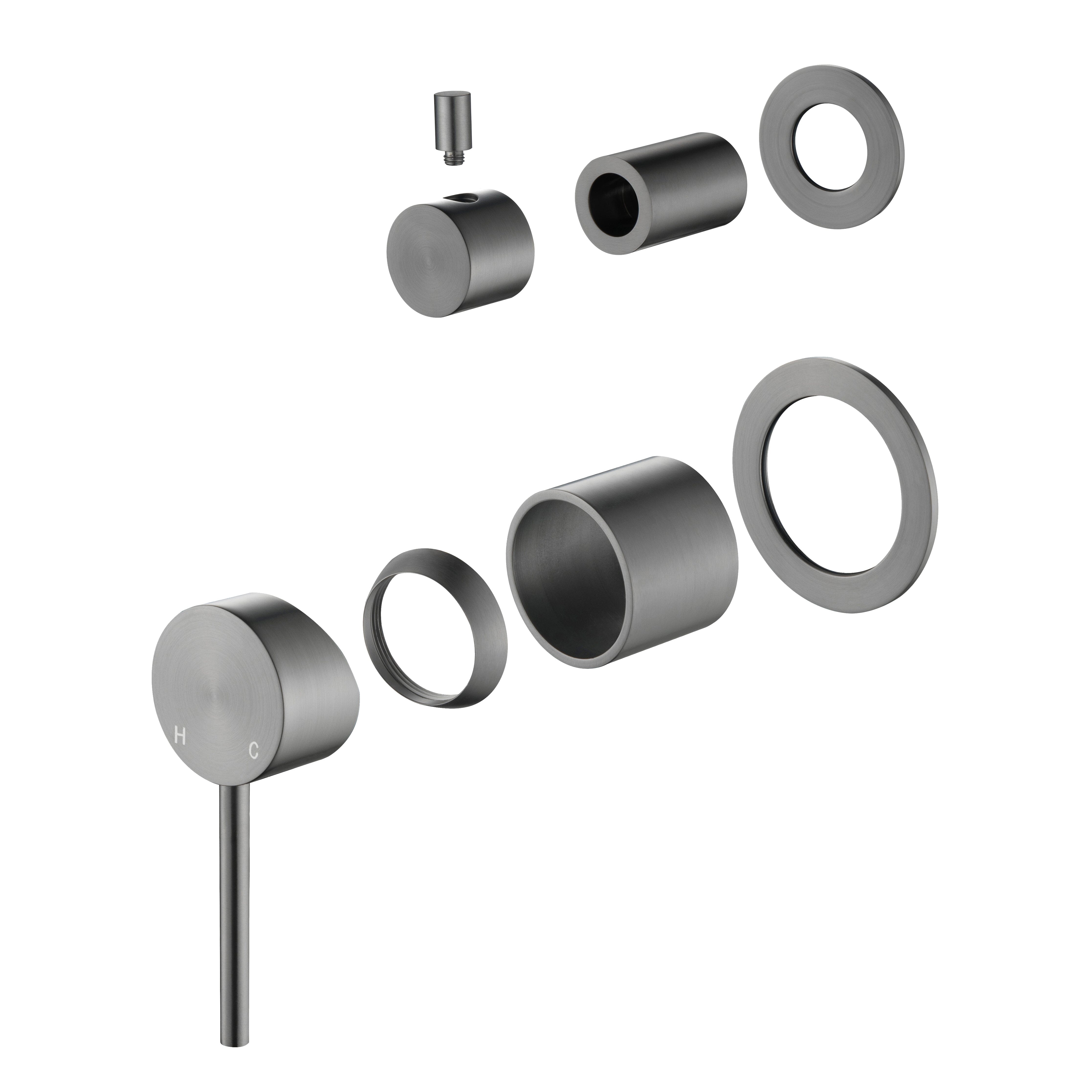 CLIO Shower / Bath Mixer with Divertor Trim Kit Gunmetal Tapware Arova