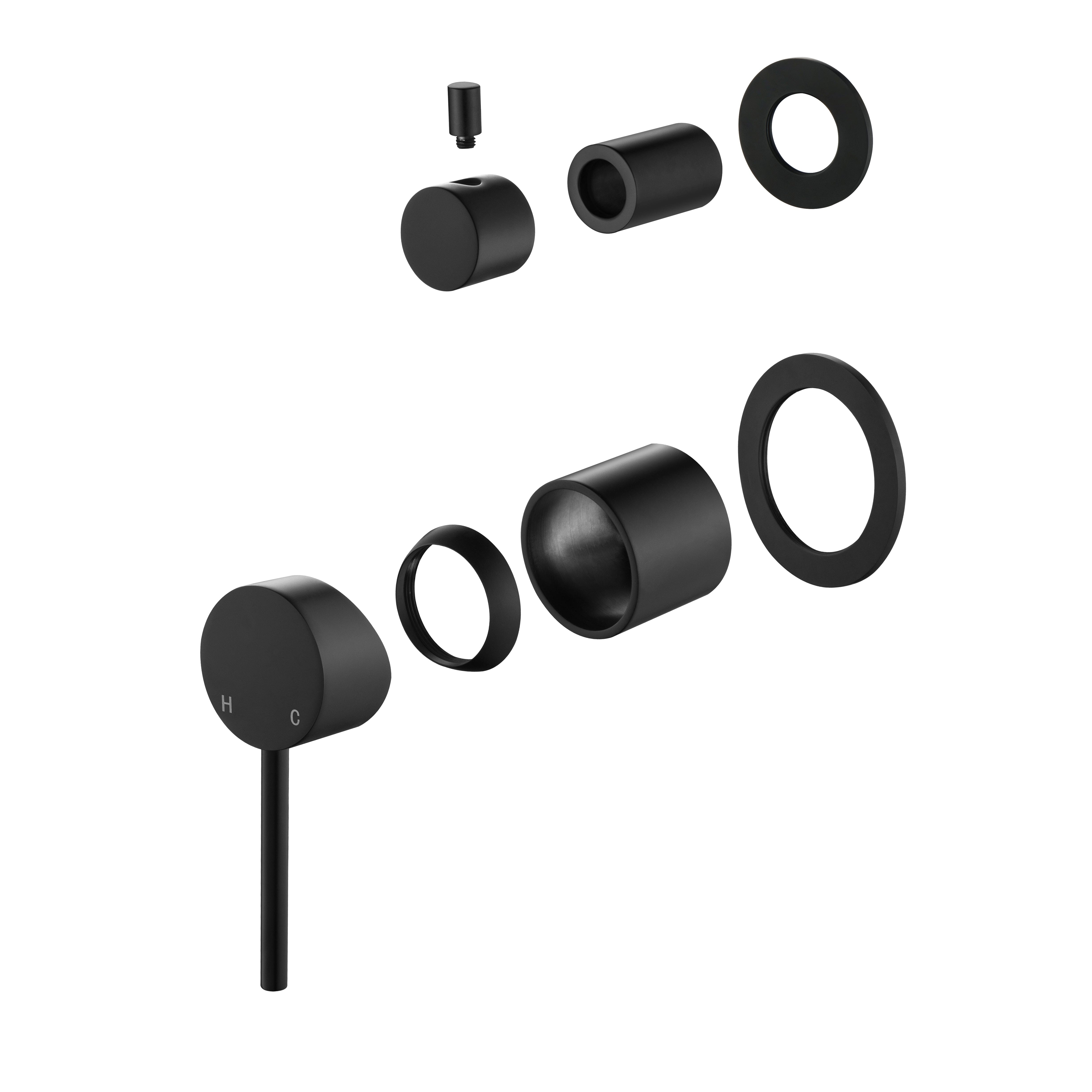 CLIO Shower / Bath Mixer with Divertor Trim Kit Matte Black Tapware Arova