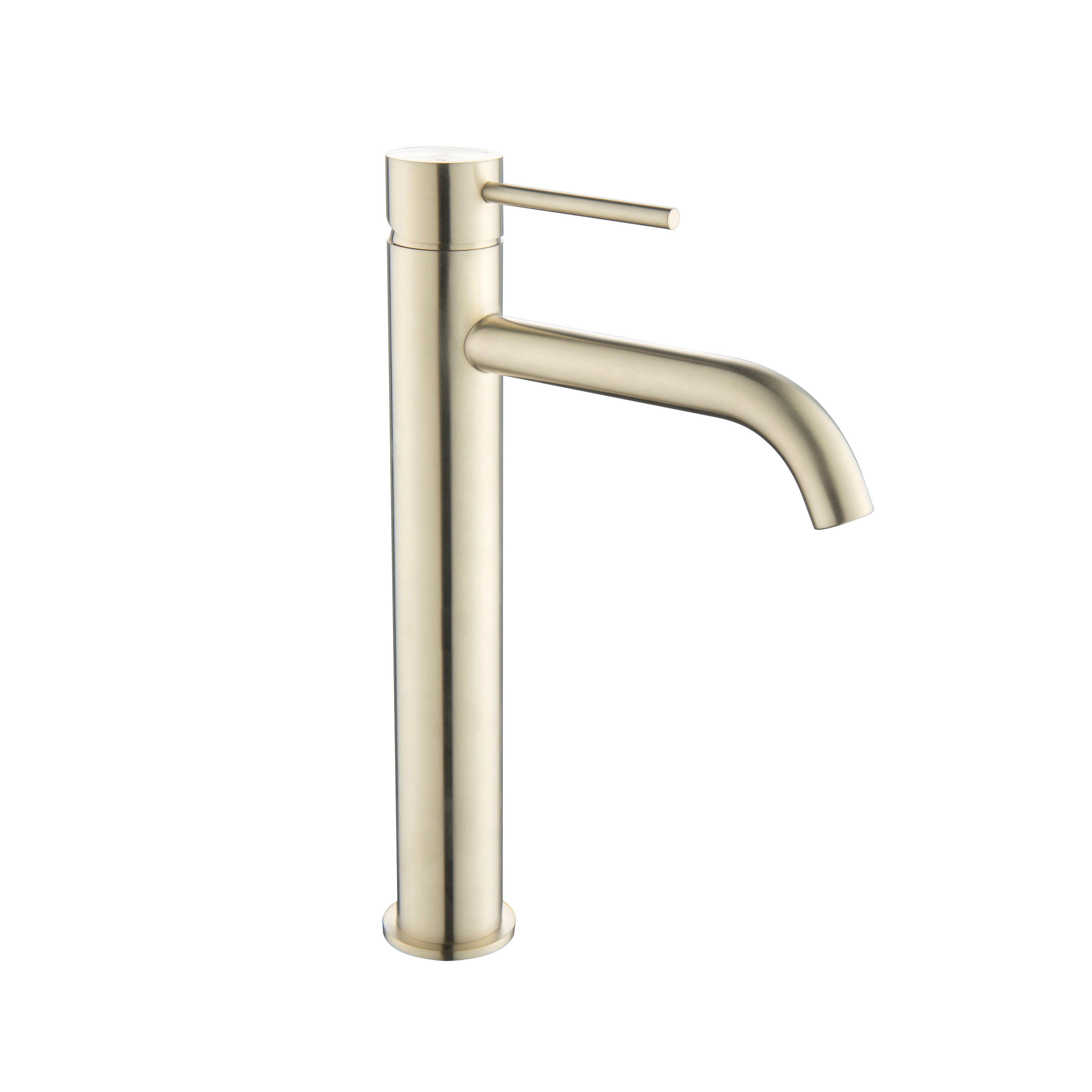 CLIO Tall Basin Mixer Brushed Gold Tapware Arova